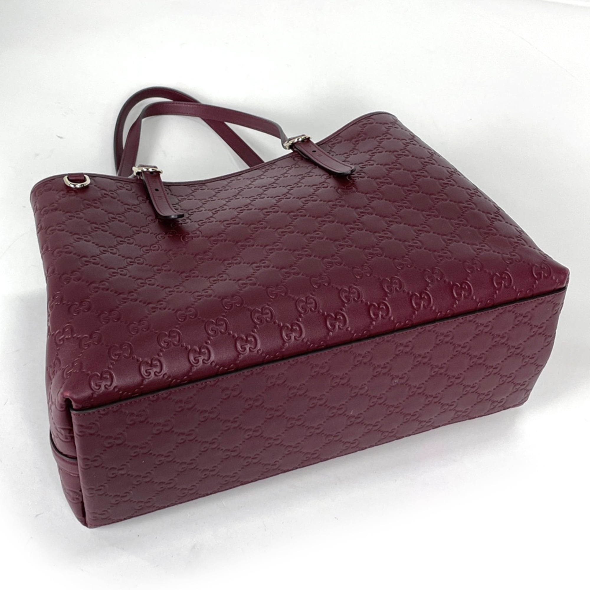 Gucci Bordeaux Leather Tote Bag (Pre-Owned)