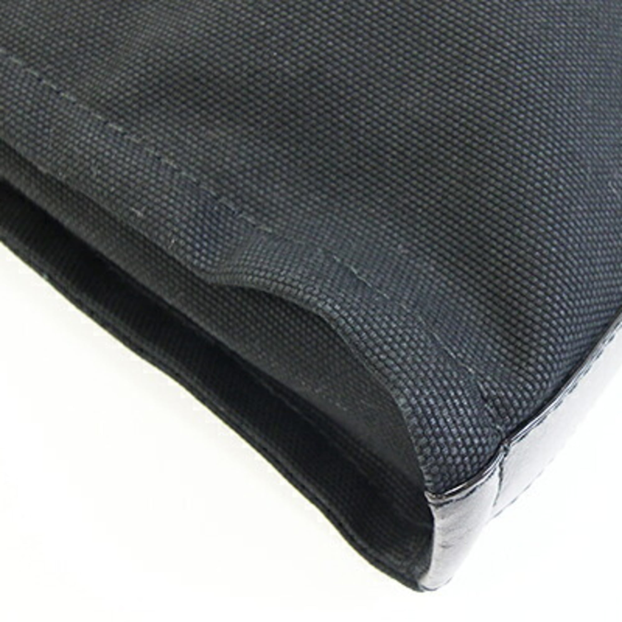 Jimmy Choo Black Canvas Leather Tote Bag (Pre-Owned)