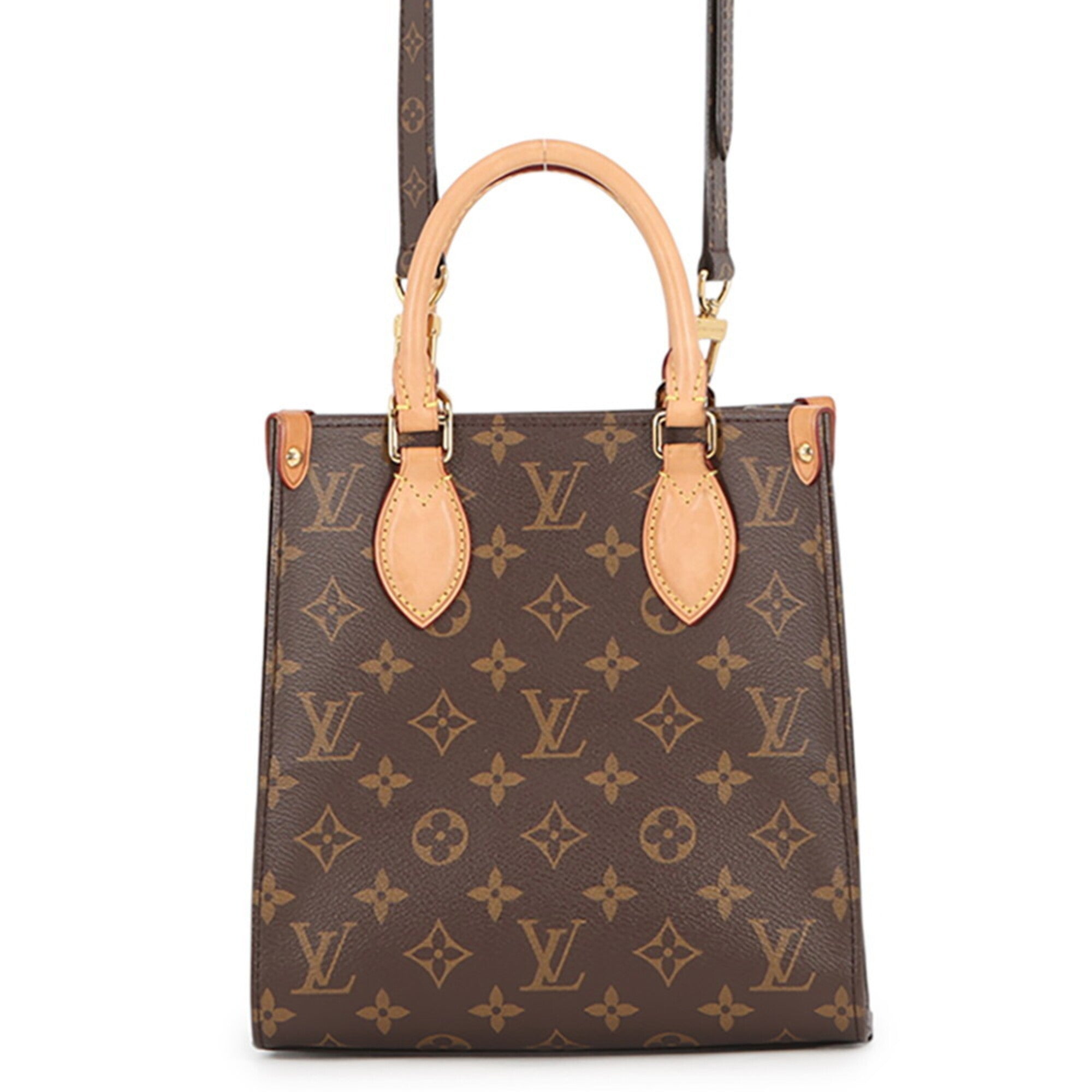 Louis Vuitton Brown Red Color Monogram Canvas Handbag Shoulder Bag (Pre-Owned)