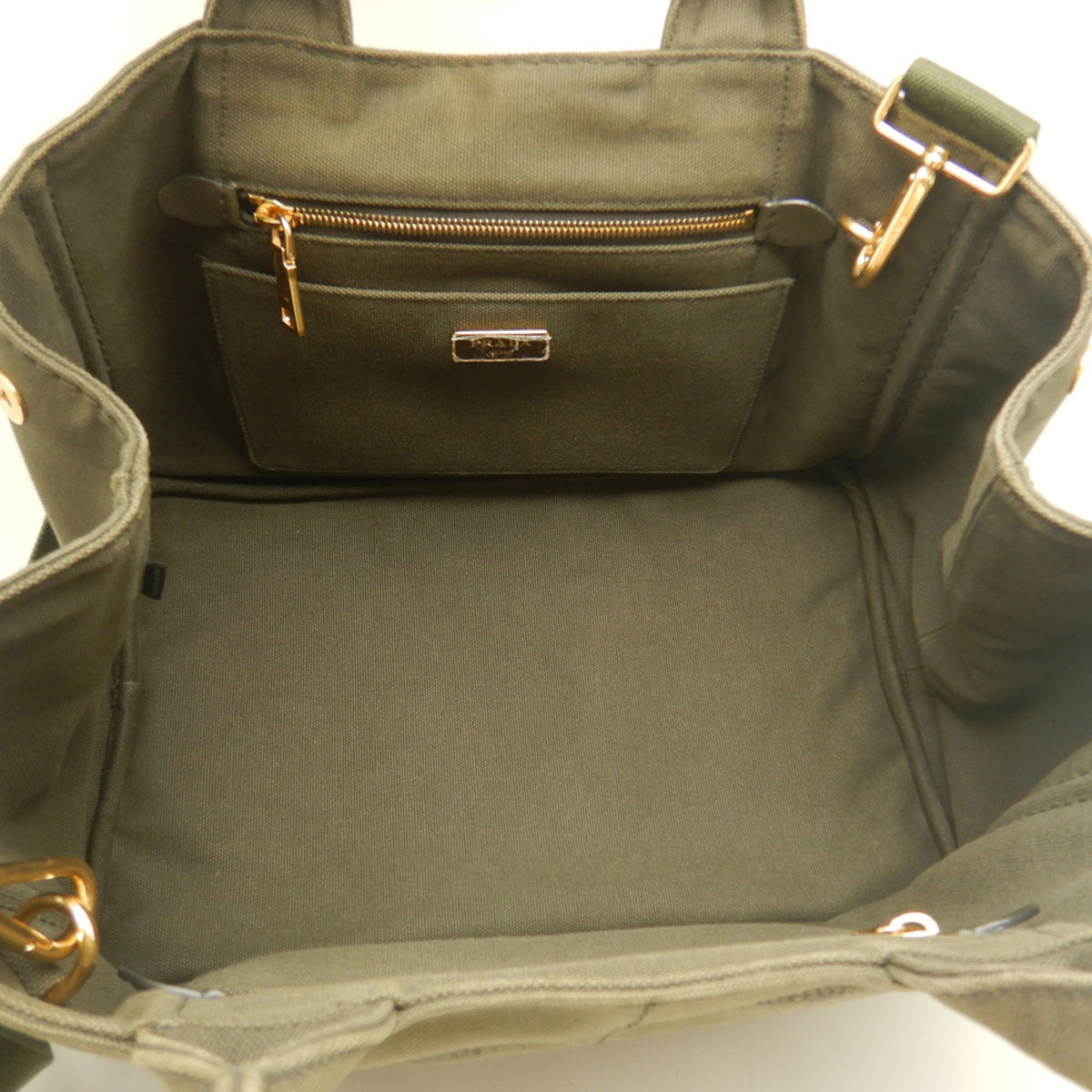 Prada Canapa Gold Canvas Tote Bag (Pre-Owned)
