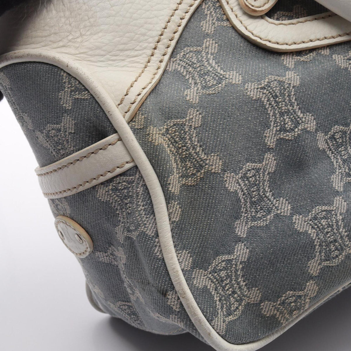 Celine Blue White Denim Leather Handbag (Pre-Owned)