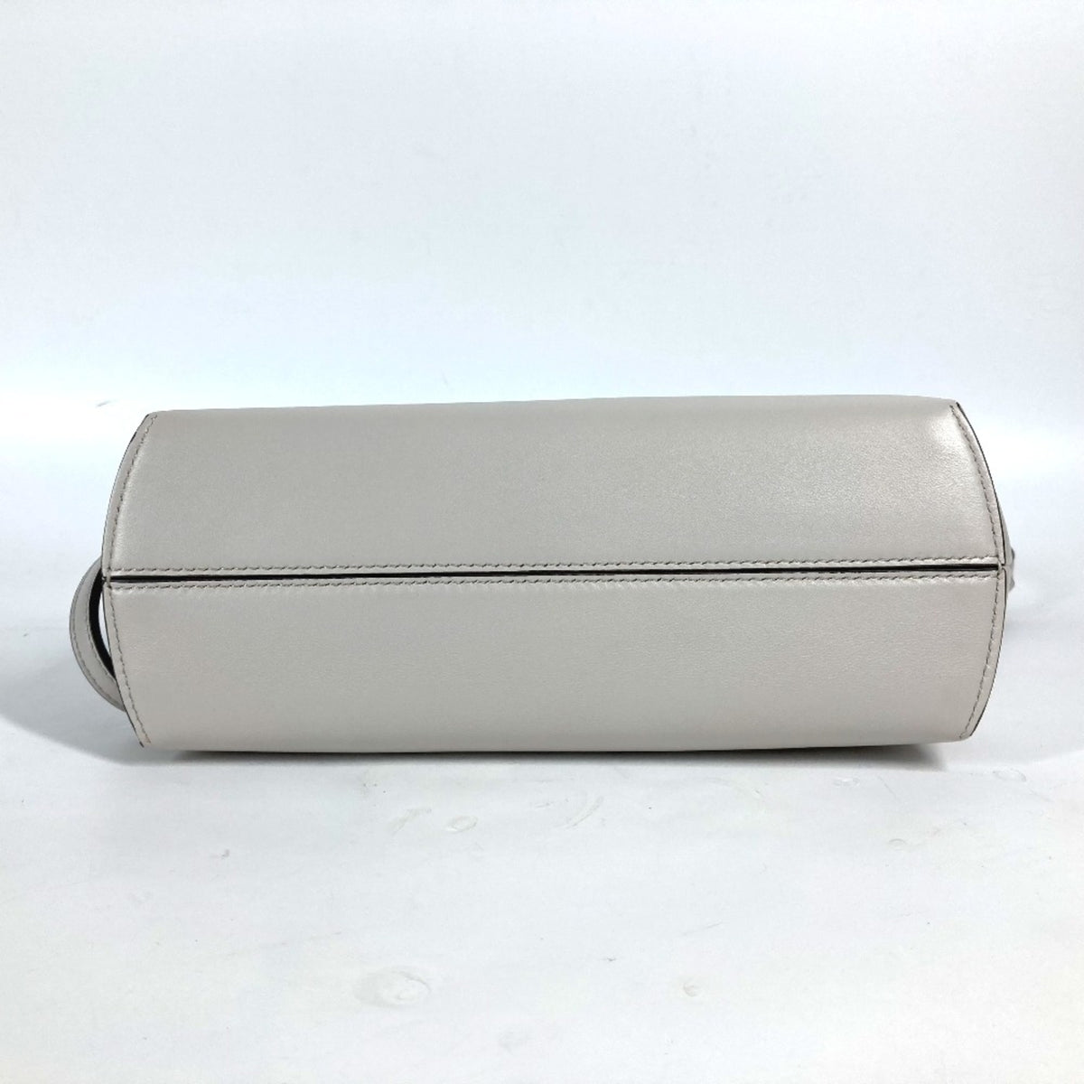 Fendi Gray White Leather Clutch Bag Pochette Shoulder Bag (Pre-Owned)