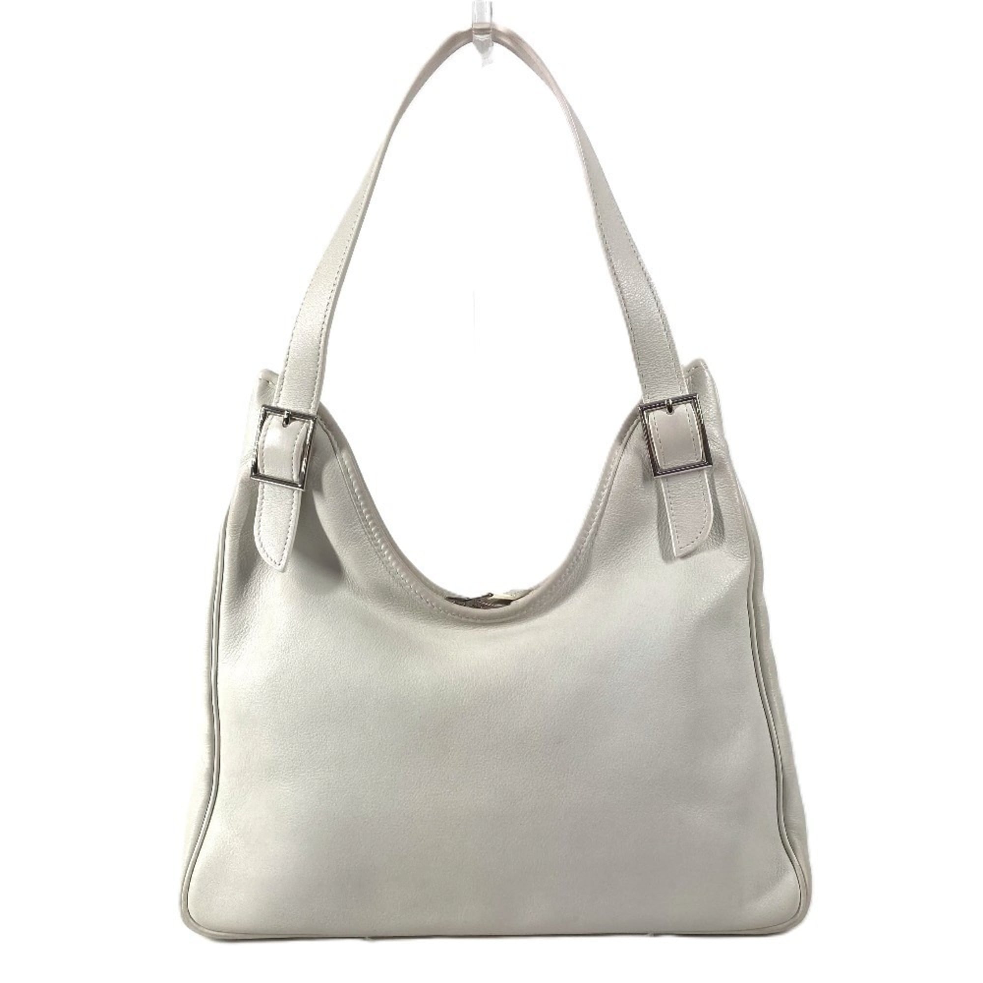 Hermes White Leather Shoulder Bag (Pre-Owned)