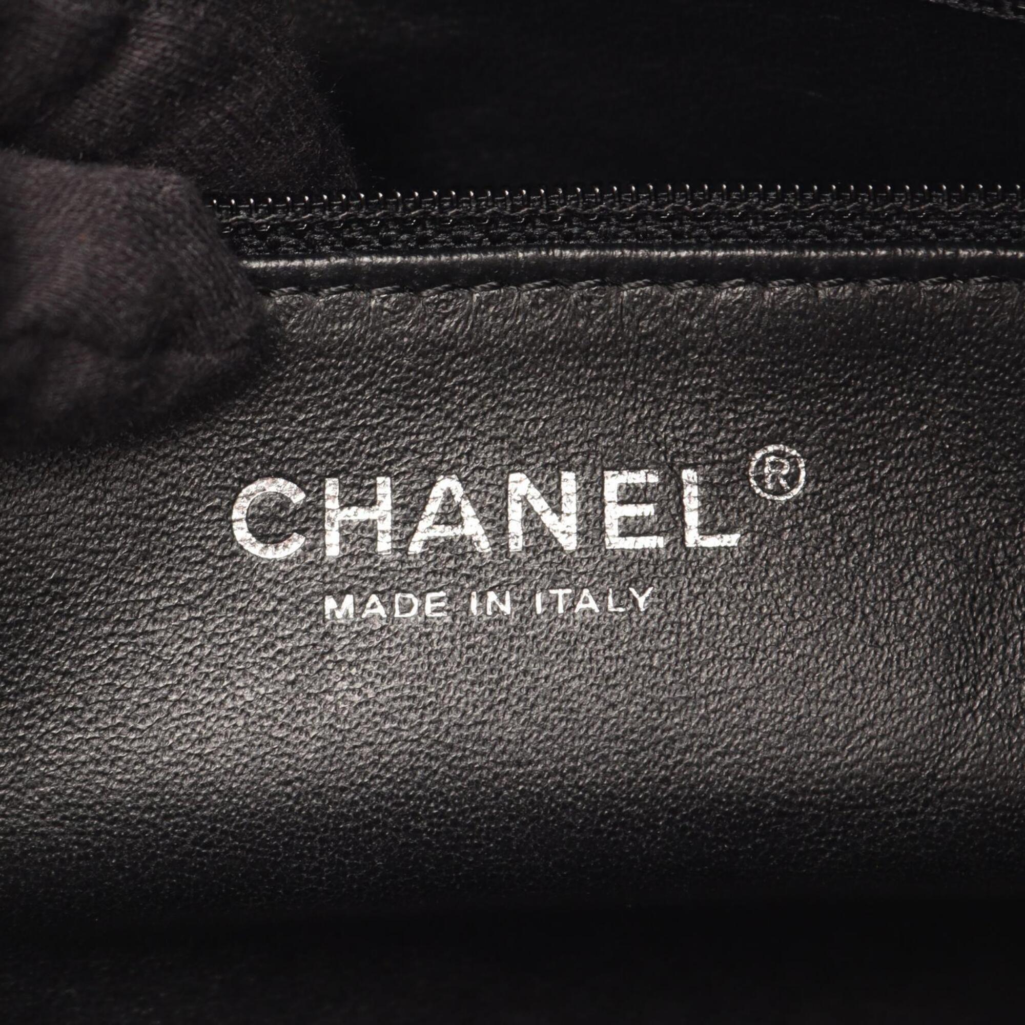 Chanel Black Leather Handbag Tote Bag (Pre-Owned)