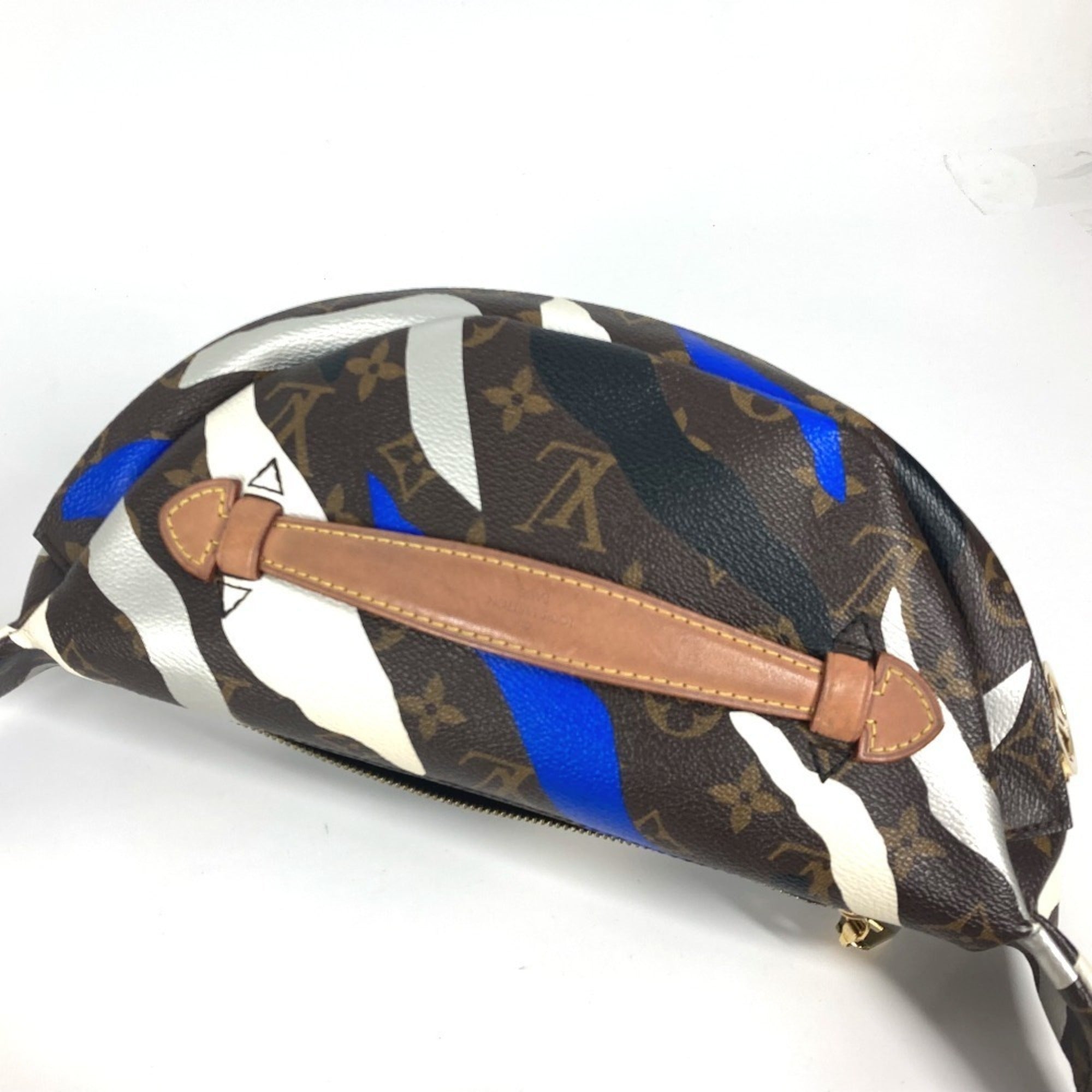 Louis Vuitton Blue Brown White Monogram Sling Bag (Pre-Owned)