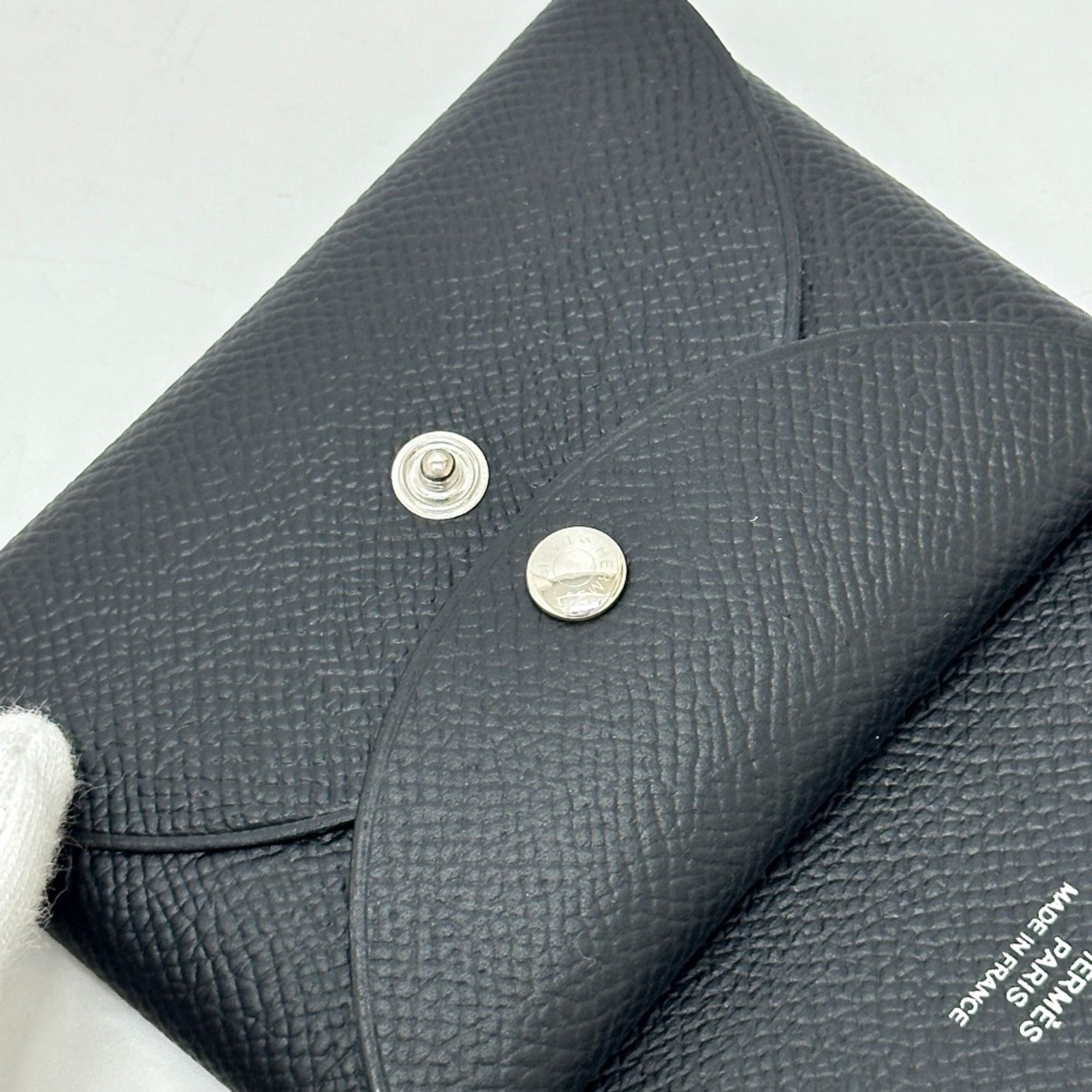 Hermes Black Epsom Leather Coin Purse/Coin Case (Pre-Owned)