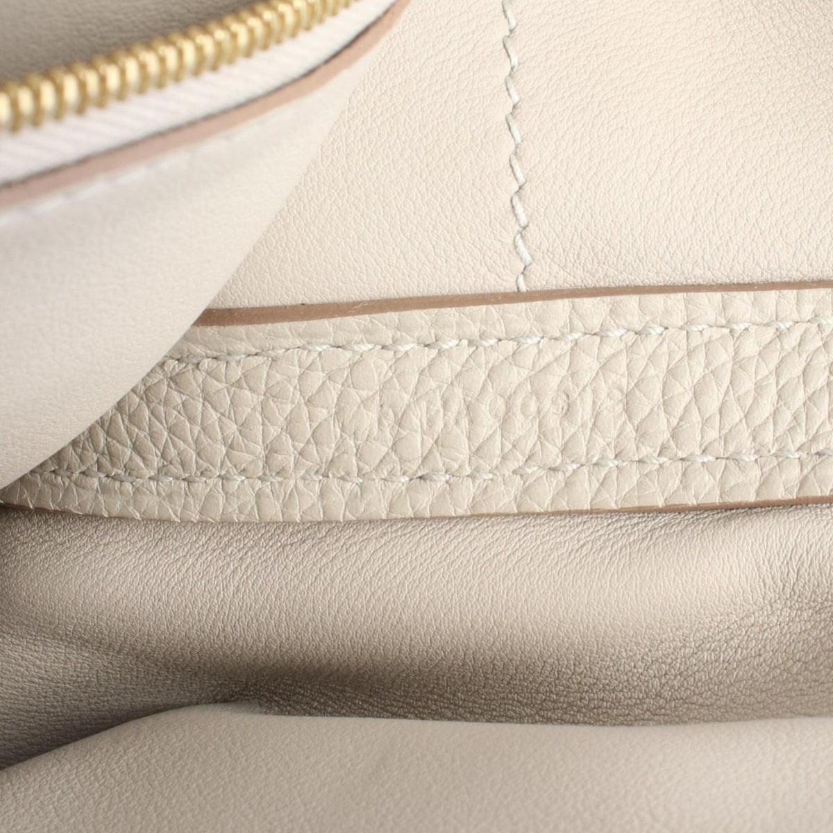 Hermes Beige Gray Togo Leather Handbag (Pre-Owned)