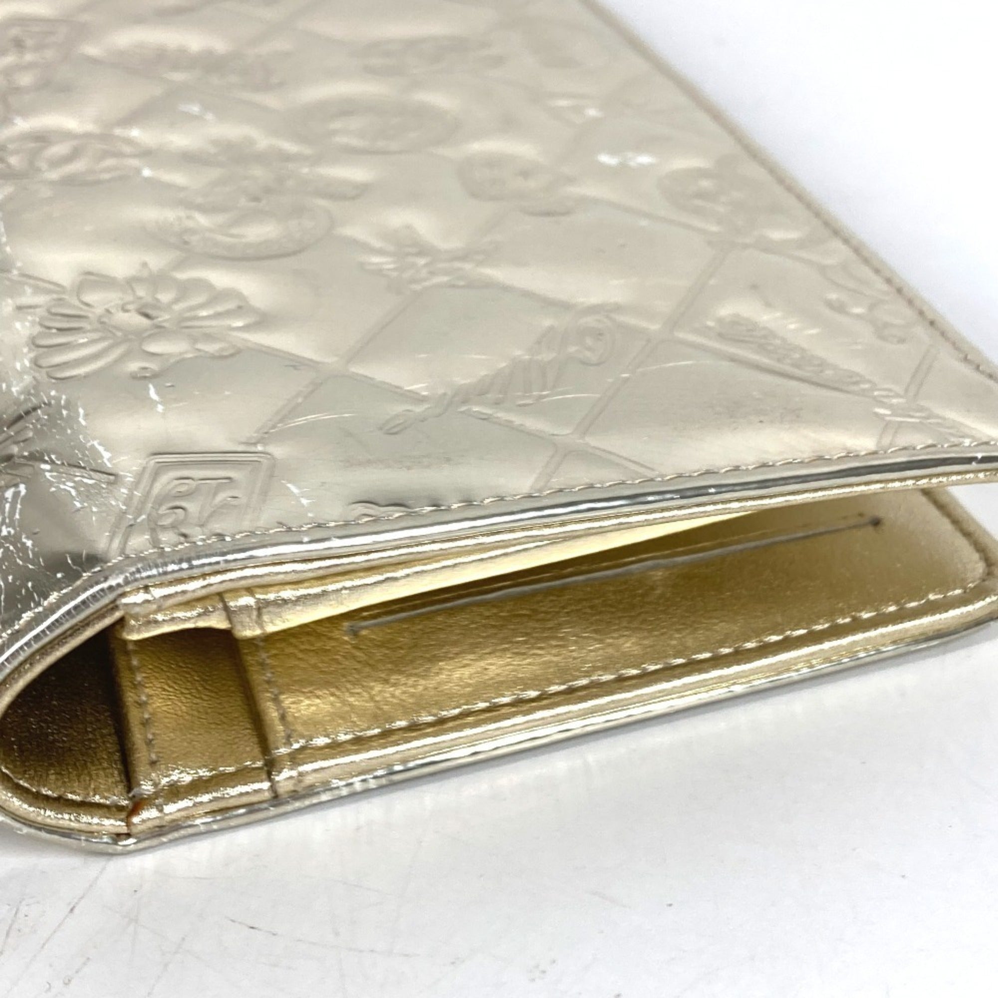 Chanel Gold Leather Long Wallet (Bi-Fold) (Pre-Owned)