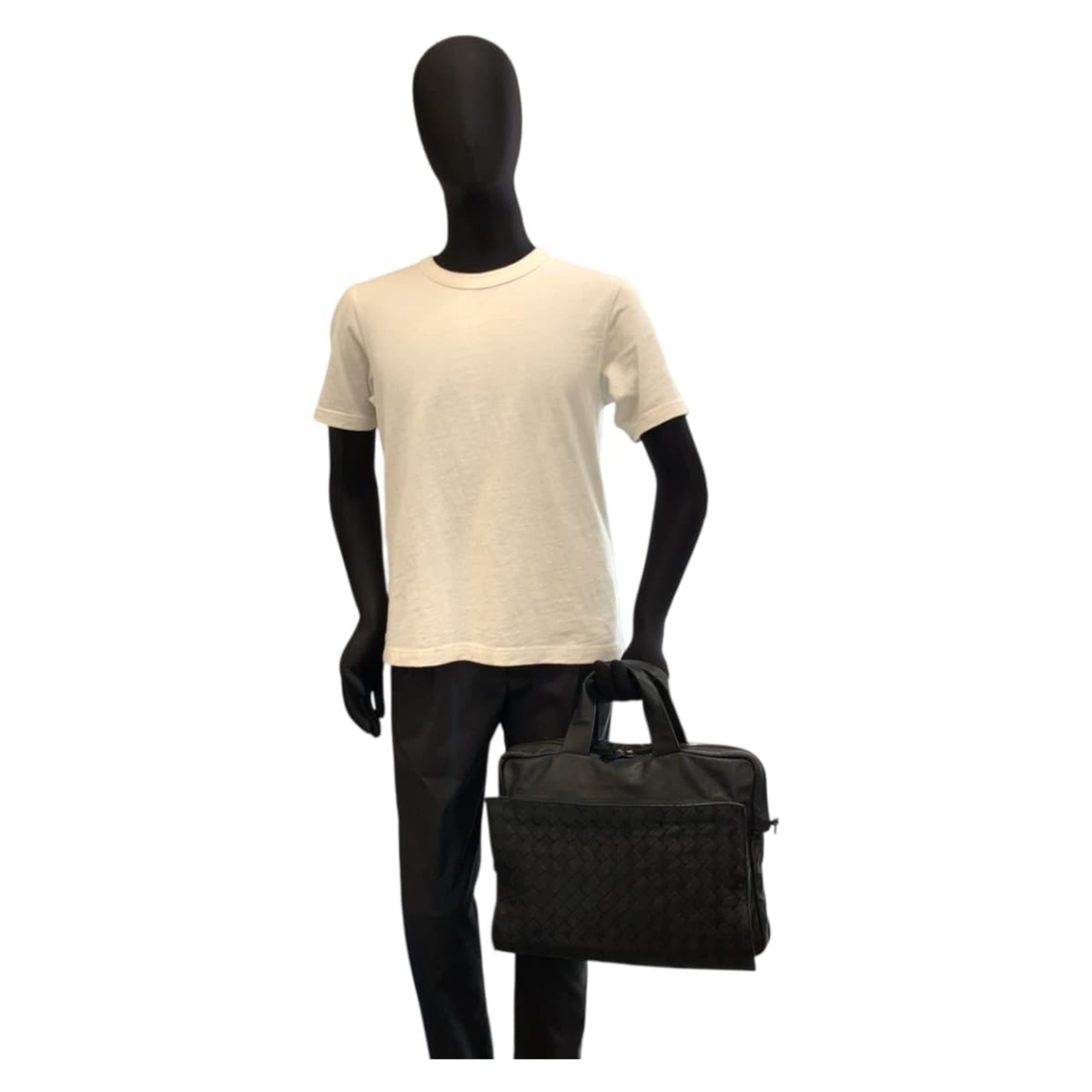 Bottega Veneta Black Leather Briefcase Shoulder Bag (Pre-Owned)