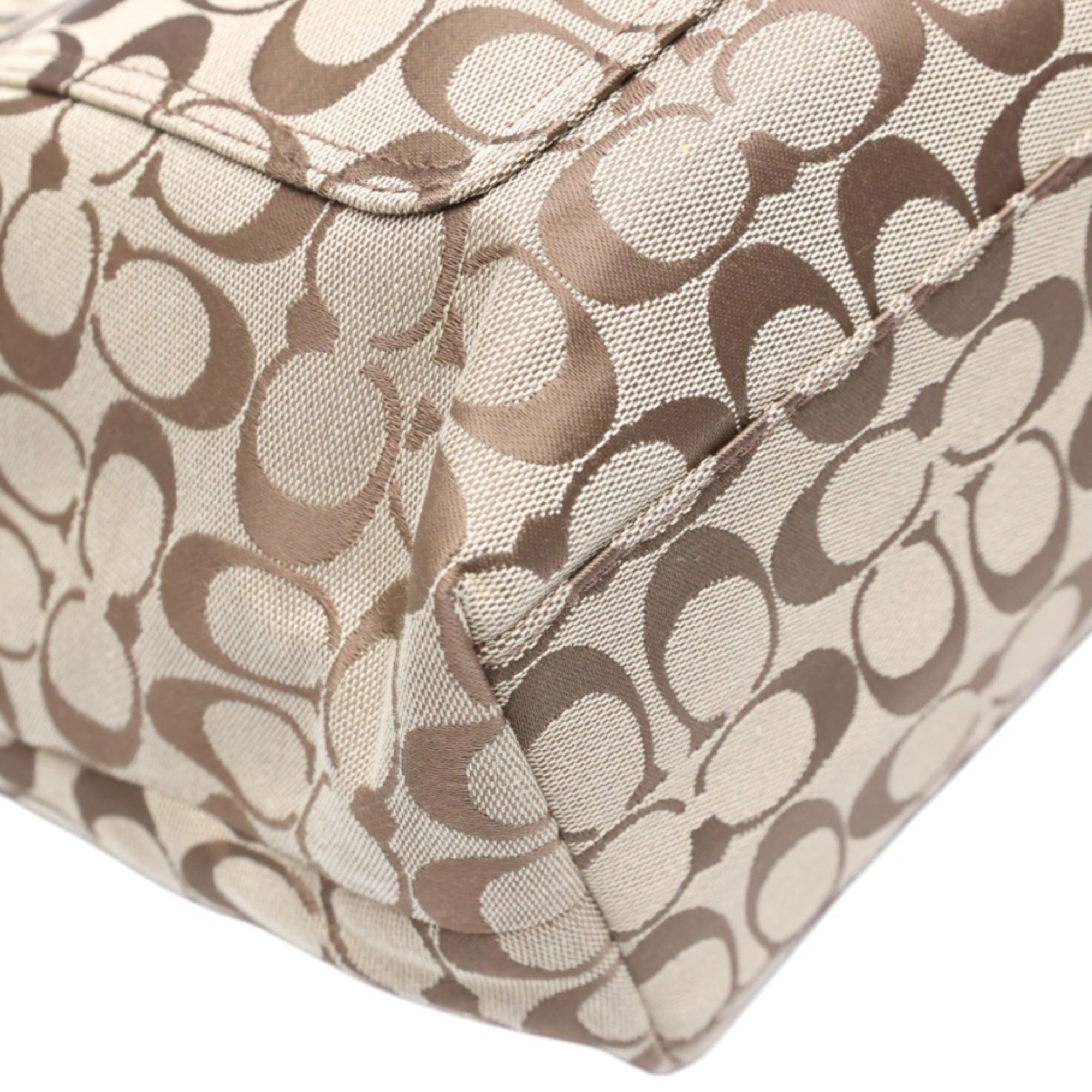 Coach Signature Khaki Signature Line Tote Bag (Pre-Owned)