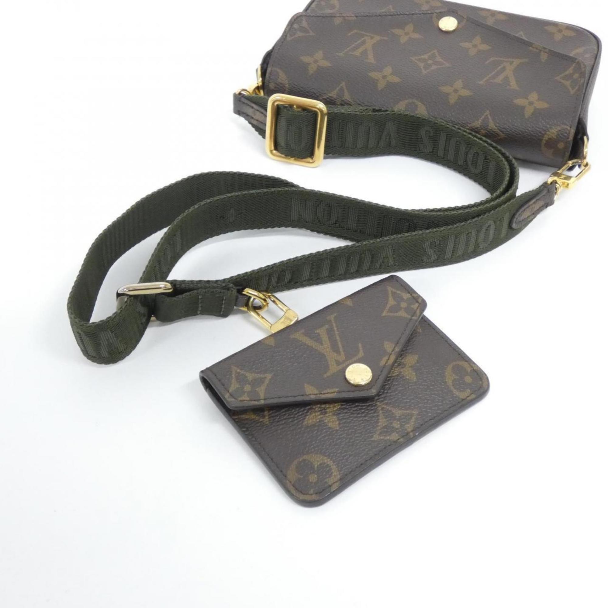 Louis Vuitton Khaki Marron Monogram Monogram Coated Canvas Pochette Pouch Shoulder Bag (Pre-Owned)