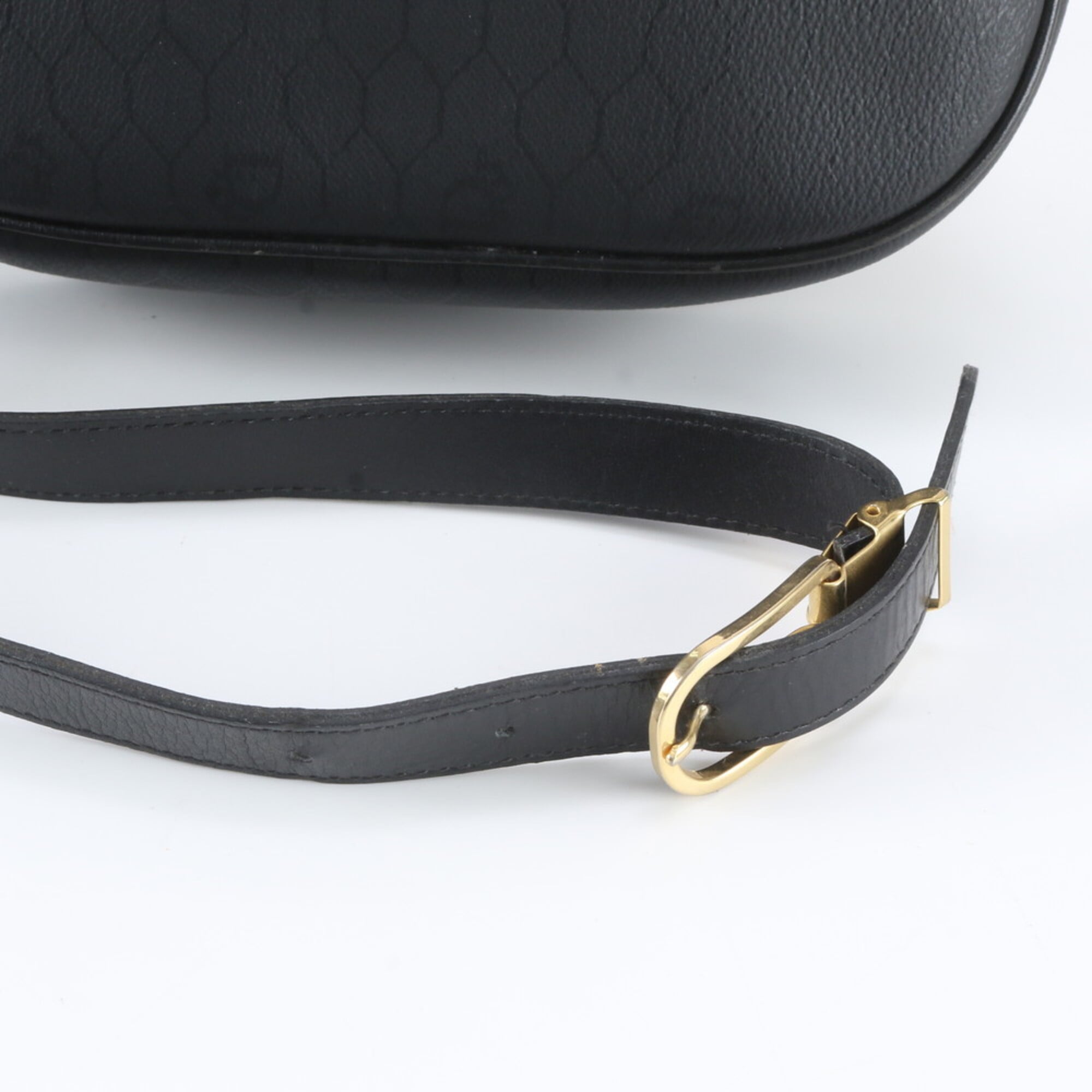 Christian Dior Black Leather Coated Canvas Handbag Shoulder Bag Tote Bag (Pre-Owned)