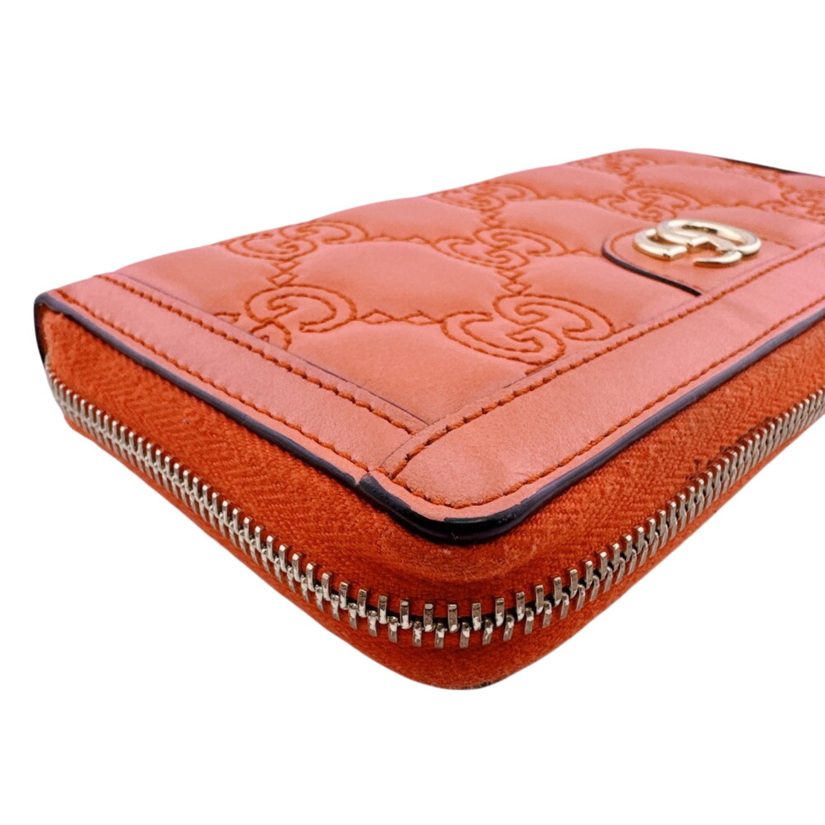 Gucci Orange Leather Long Wallet (Bi-Fold) (Pre-Owned)