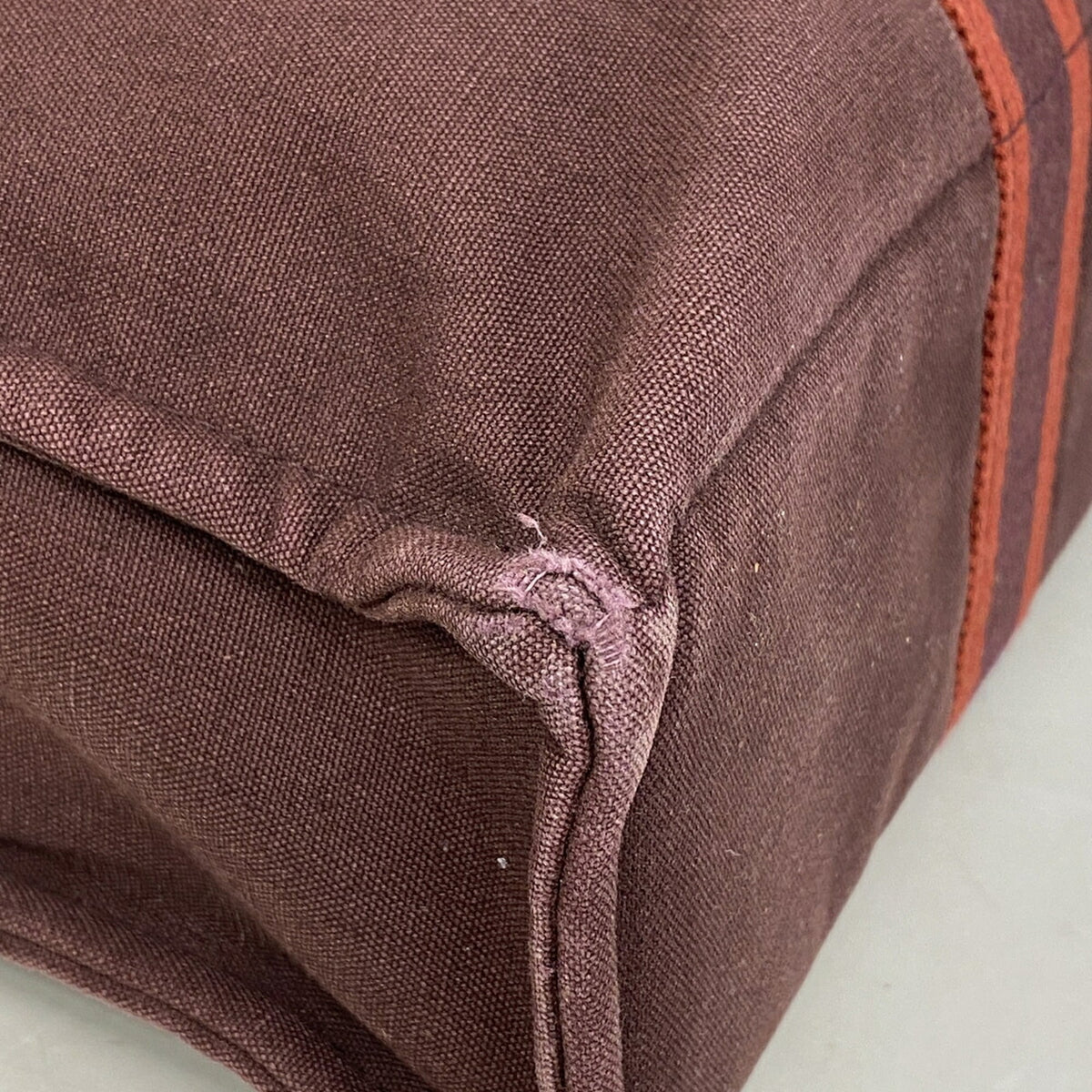 Hermes Bordeaux Canvas Tote Bag (Pre-Owned)