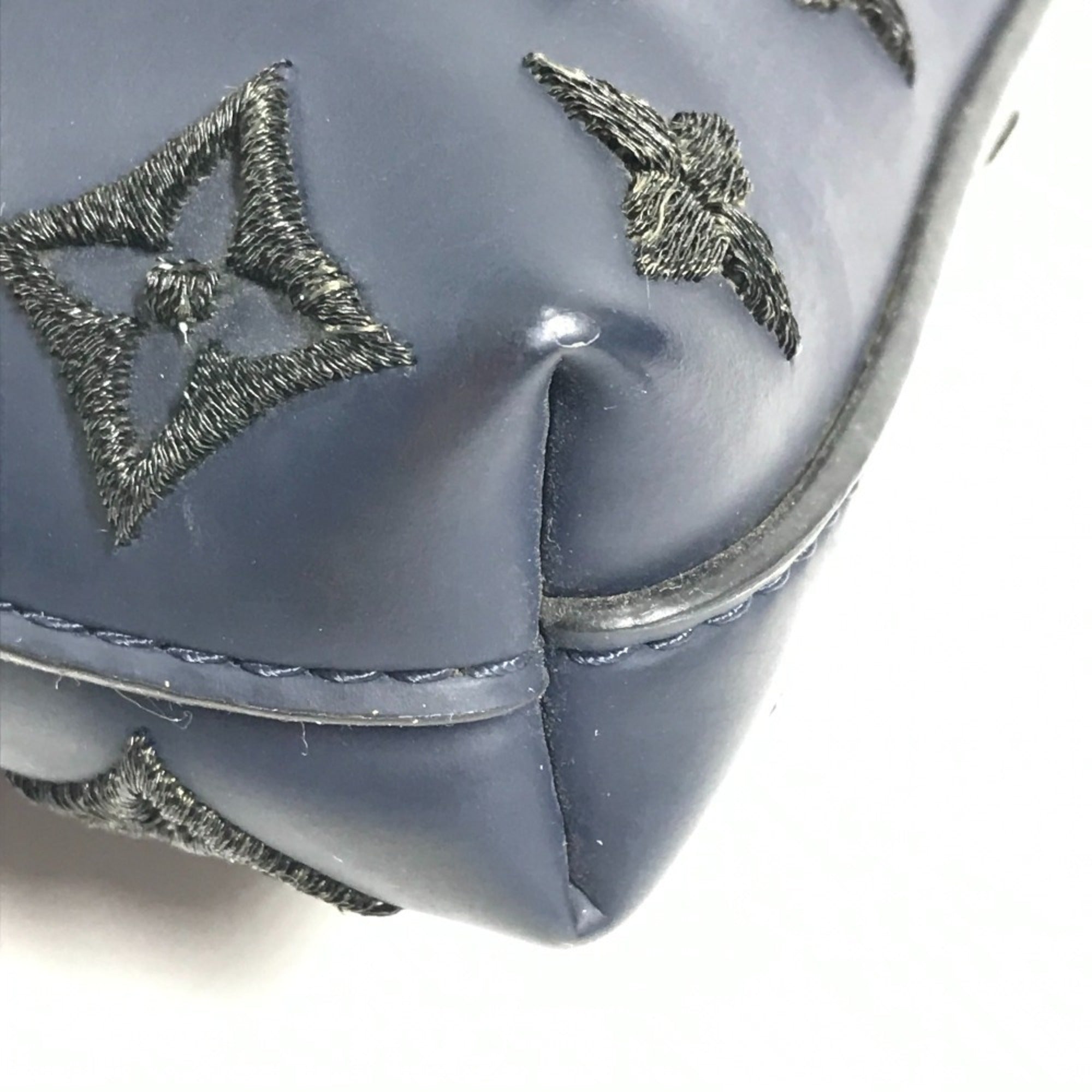 Louis Vuitton Black Blue Handbag Tote Bag (Pre-Owned)