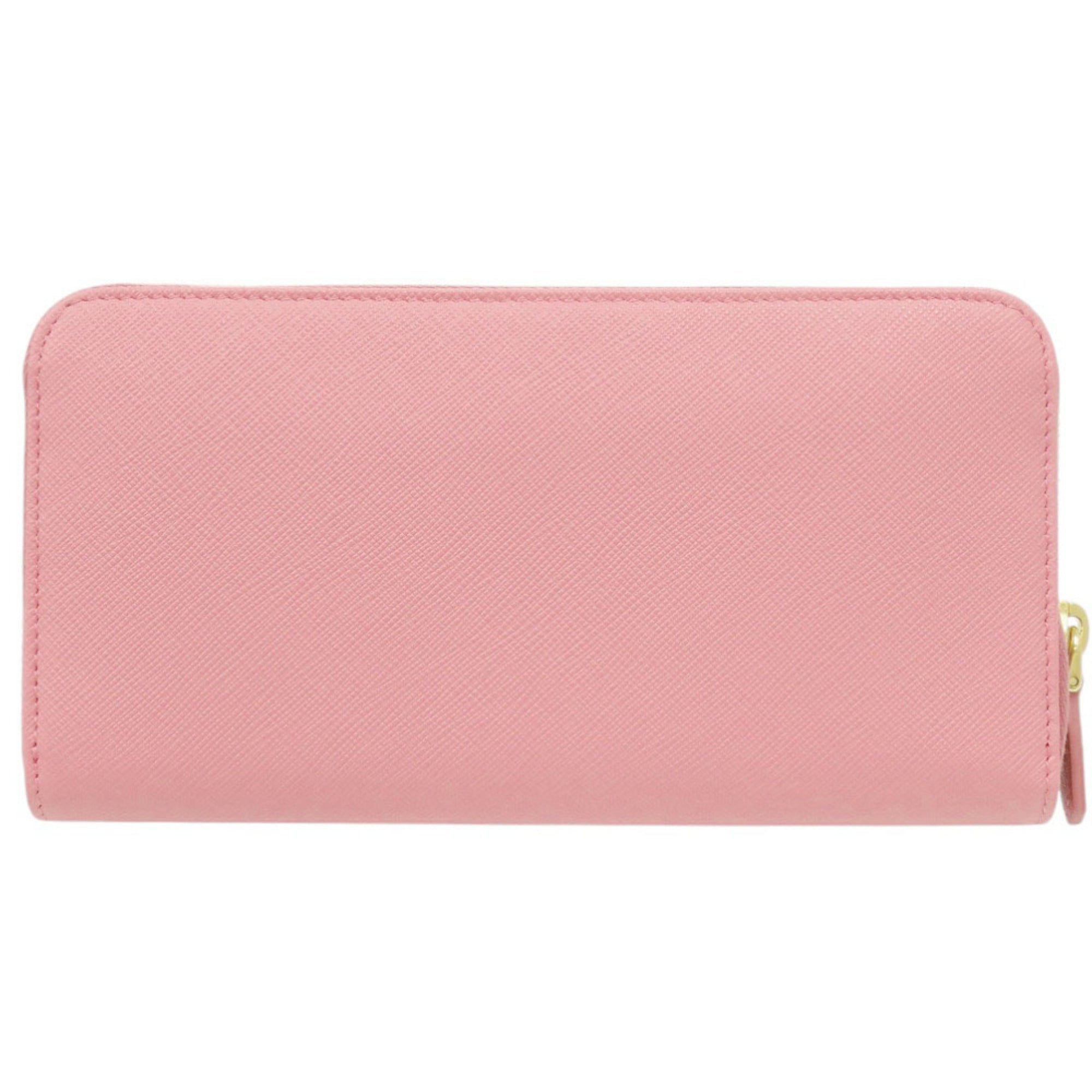 Prada Pink Leather Long Wallet (Bi-Fold) (Pre-Owned)