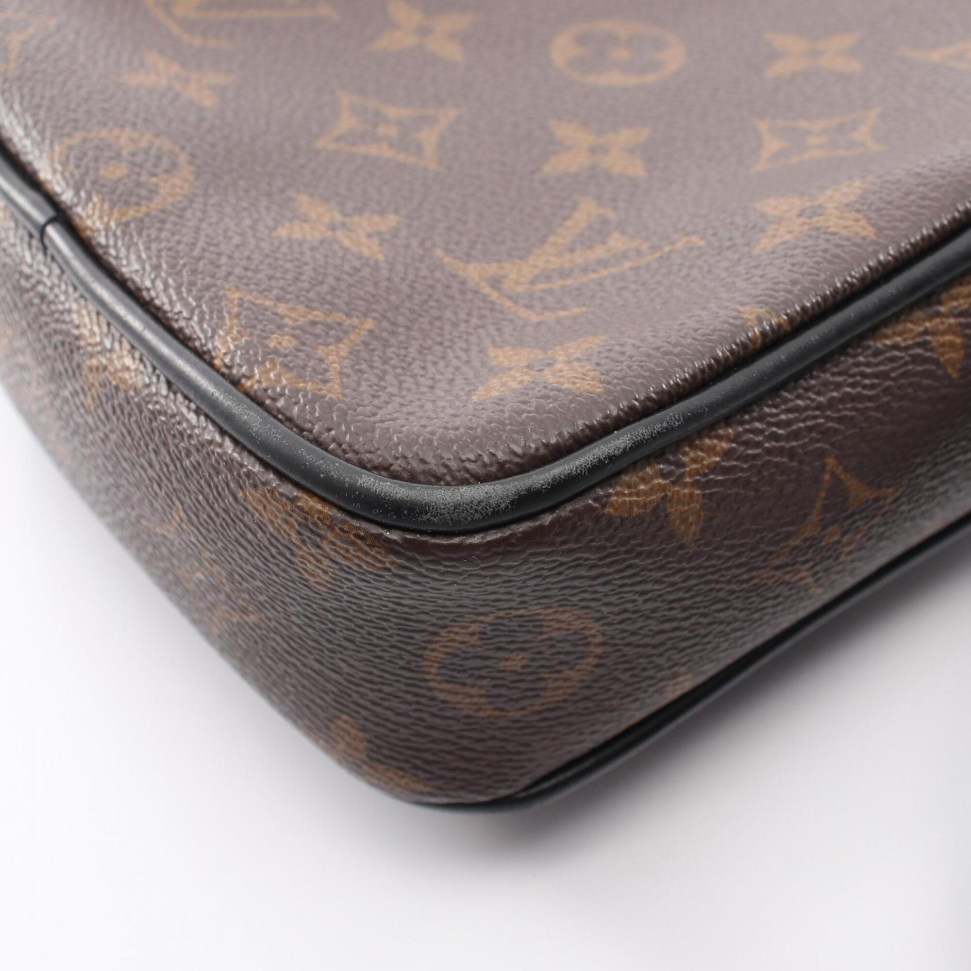 Louis Vuitton Black Brown Monogram Macassar Coated Canvas Leather Shoulder Bag (Pre-Owned)
