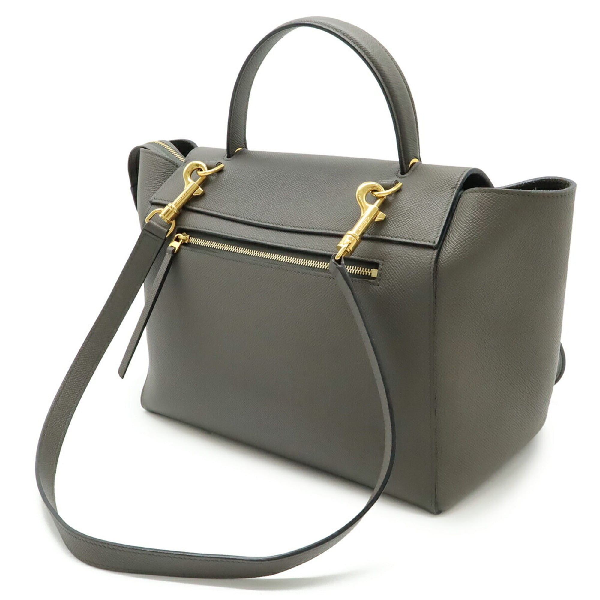 Celine Gray Leather Handbag Shoulder Bag (Pre-Owned)