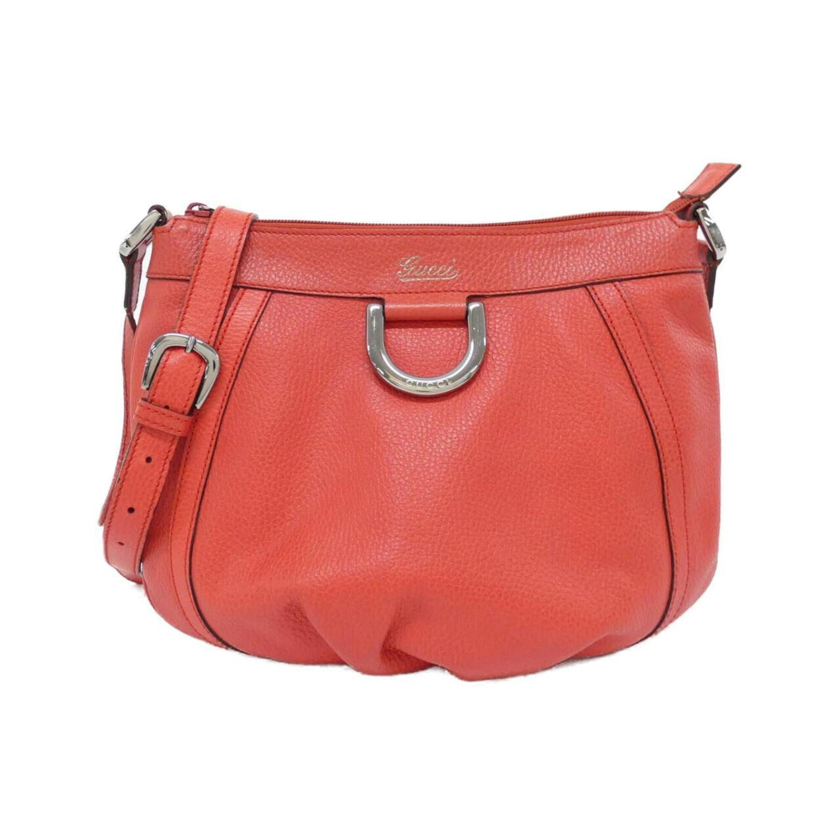 Gucci Red Color Leather Shoulder Bag (Pre-Owned)