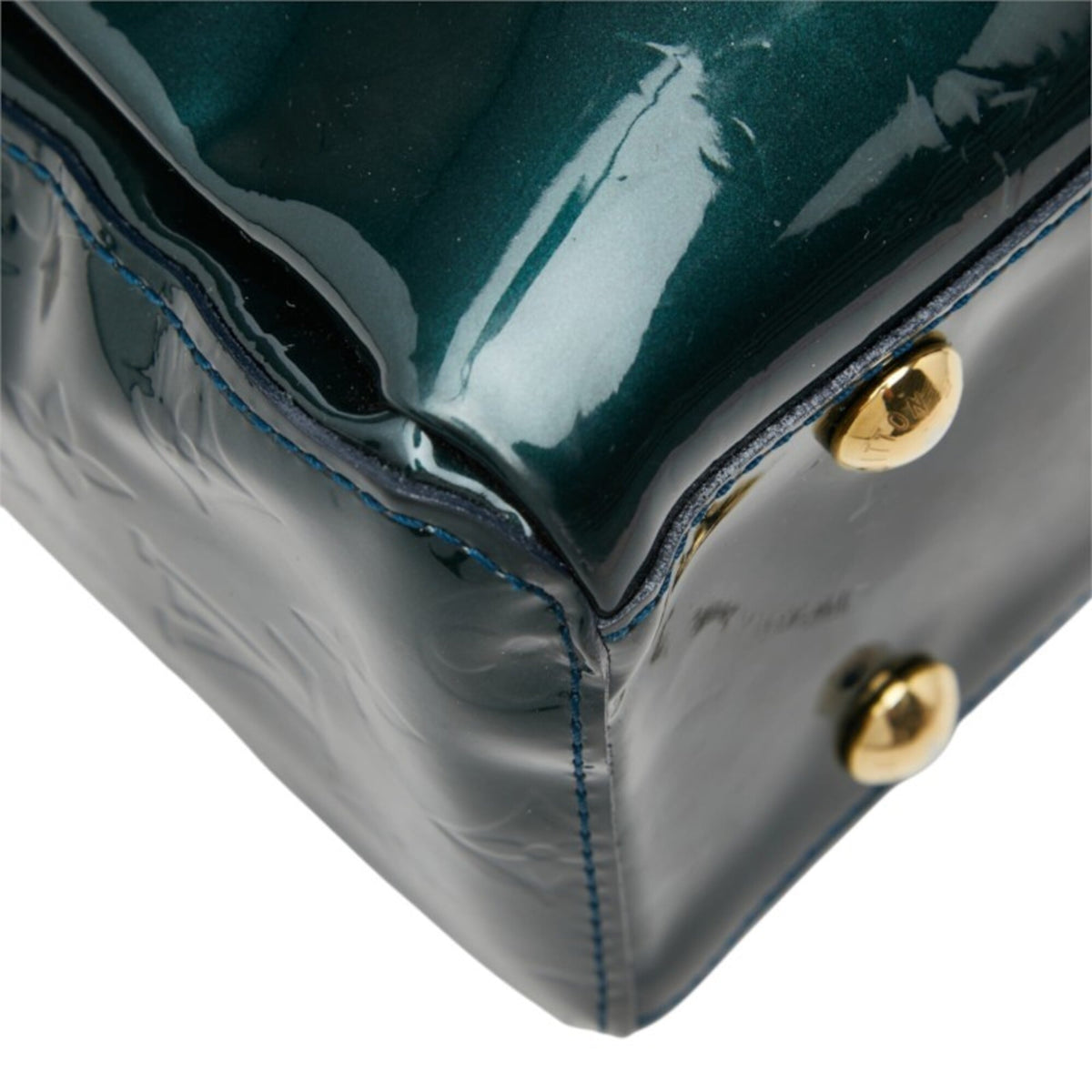 Louis Vuitton Blue Nuit Green Monogram Patent Leather Handbag (Pre-Owned)