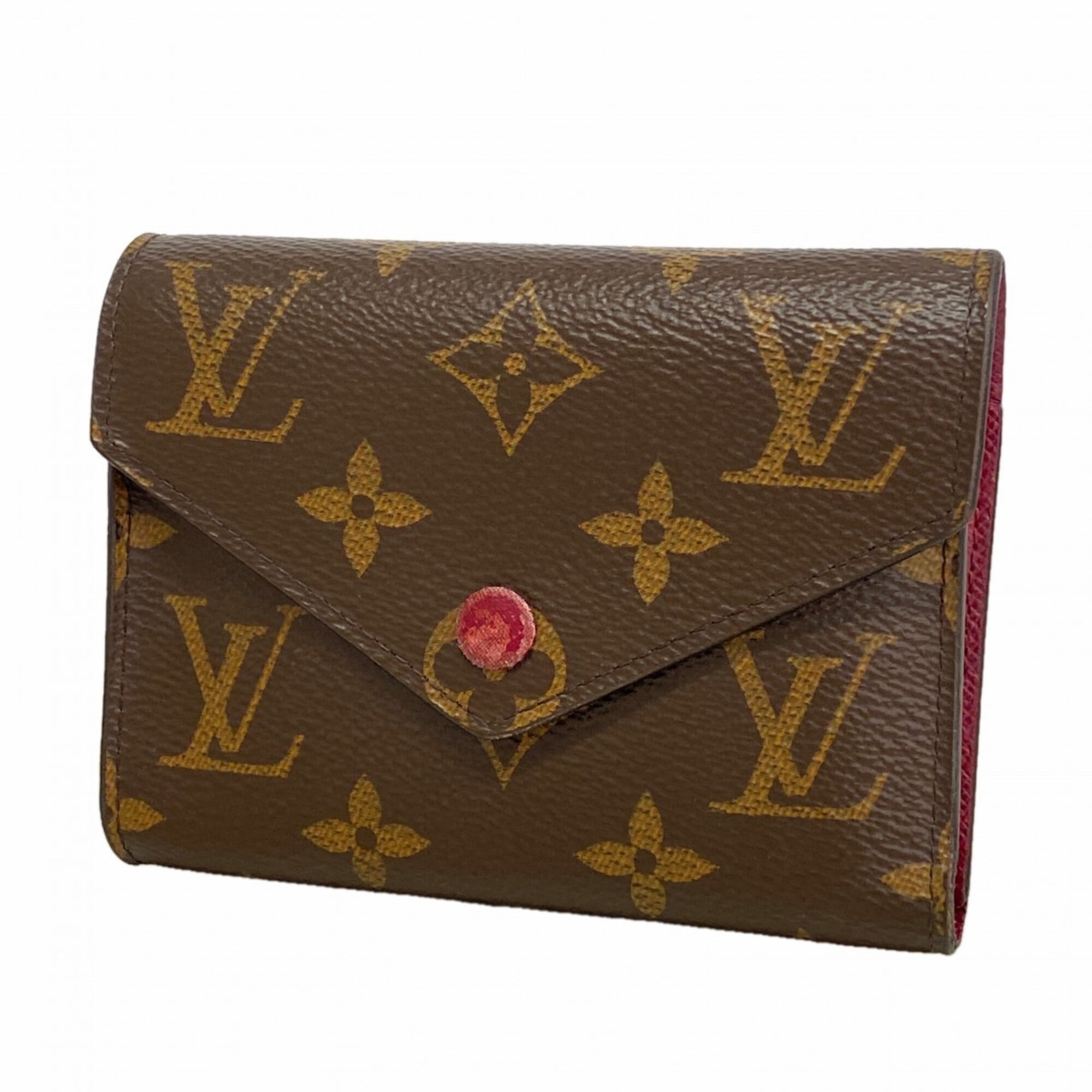 Louis Vuitton Brown Fuchsia Wallet (Tri-Fold) (Pre-Owned)
