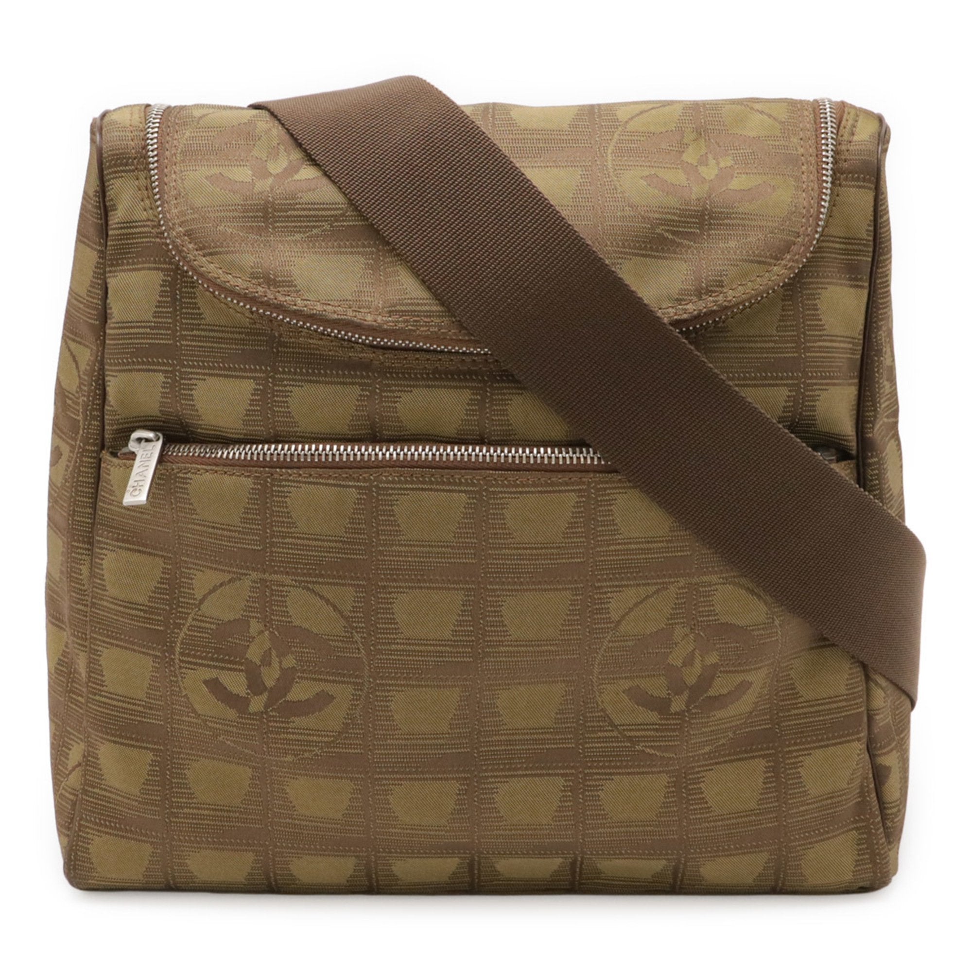 Chanel Khaki New Travel Line Leather Backpack Shoulder Bag (Pre-Owned)