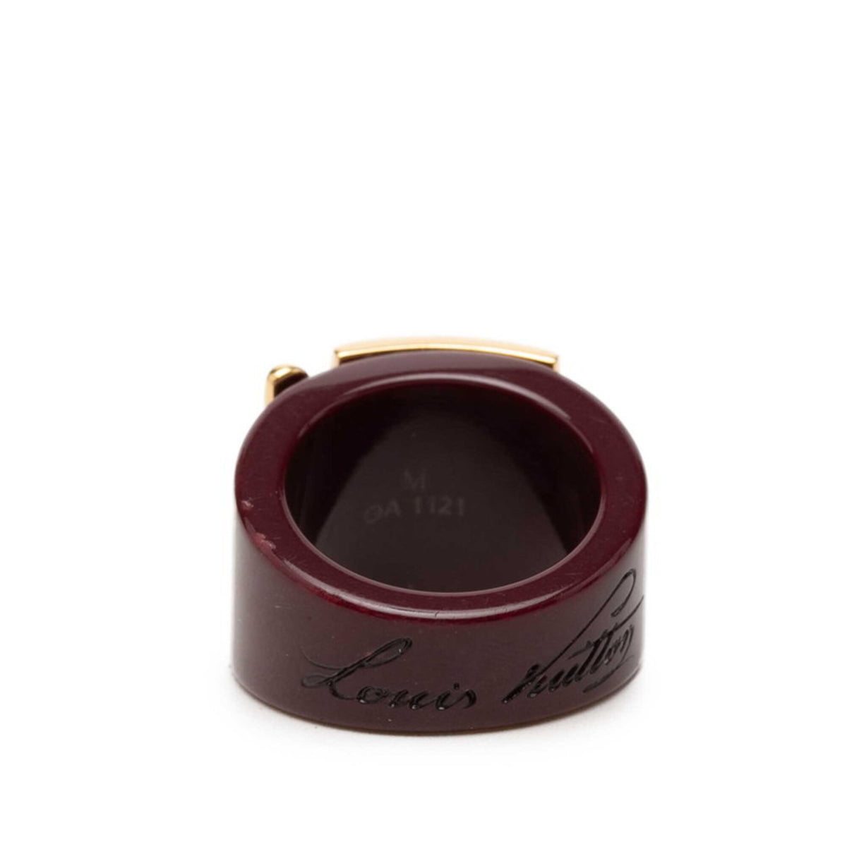 Louis Vuitton Red Color Wine Plastic Band Ring (Pre-Owned)