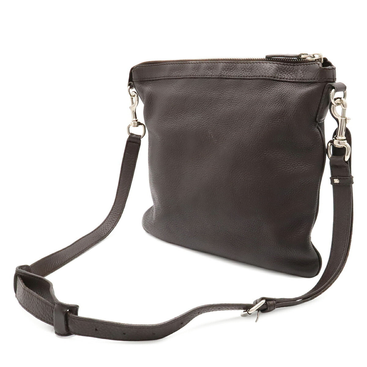 Gucci Dark Brown Leather Shoulder Bag (Pre-Owned)