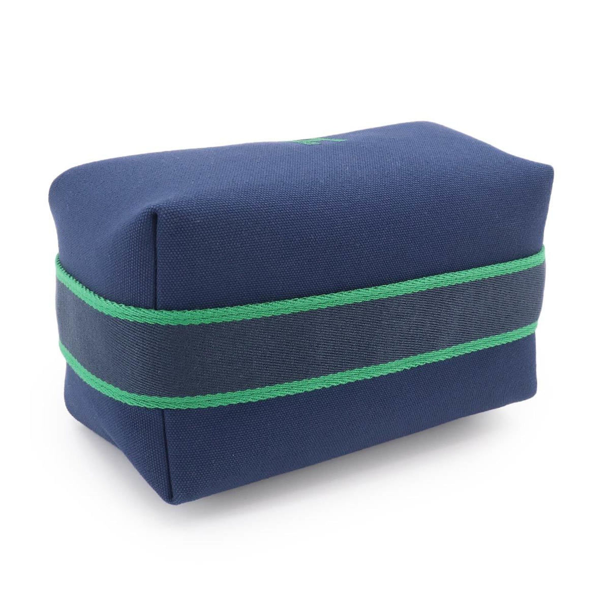 Hermes Black Blue Marine Green Toile H Handbag Pouch (Pre-Owned)
