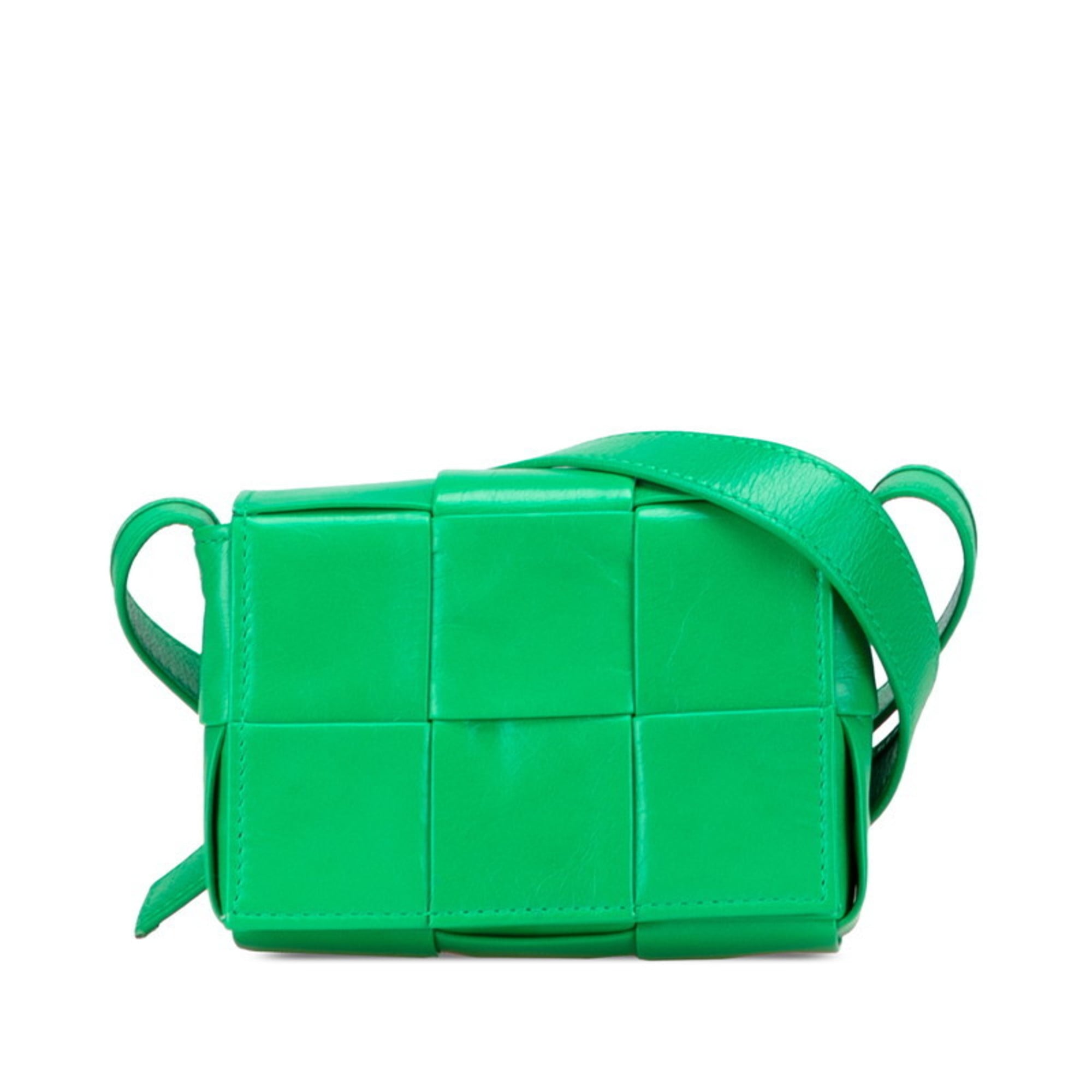 Bottega Veneta Green Leather Shoulder Bag (Pre-Owned)