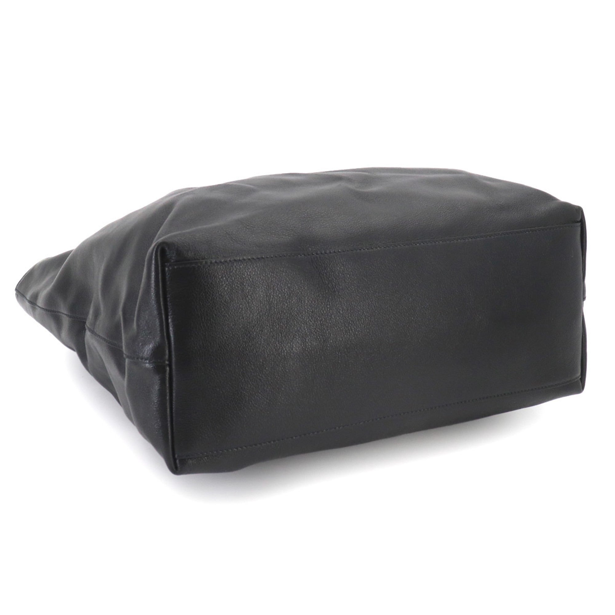 Prada Black Leather Handbag Tote Bag (Pre-Owned)