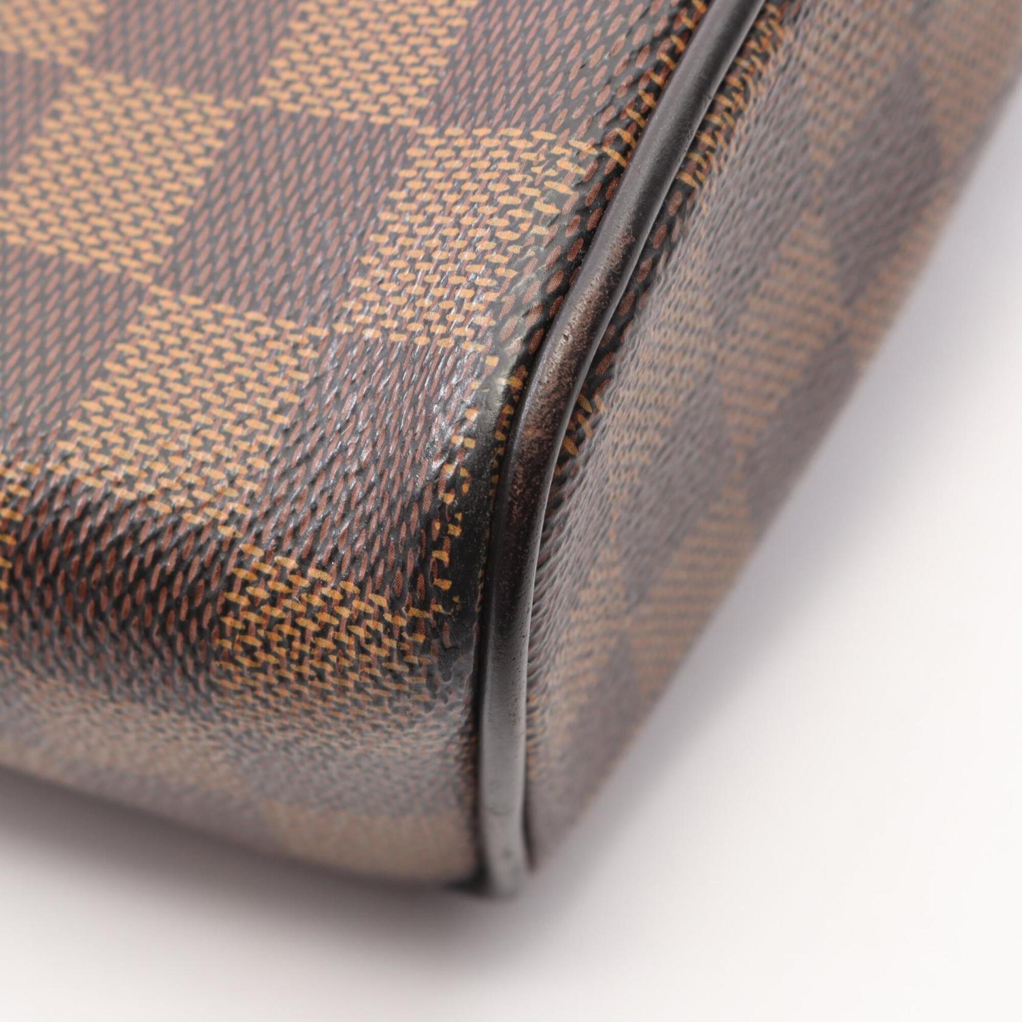Louis Vuitton Black Brown Damier Canvas Coated Canvas Leather Handbag Shoulder Bag (Pre-Owned)
