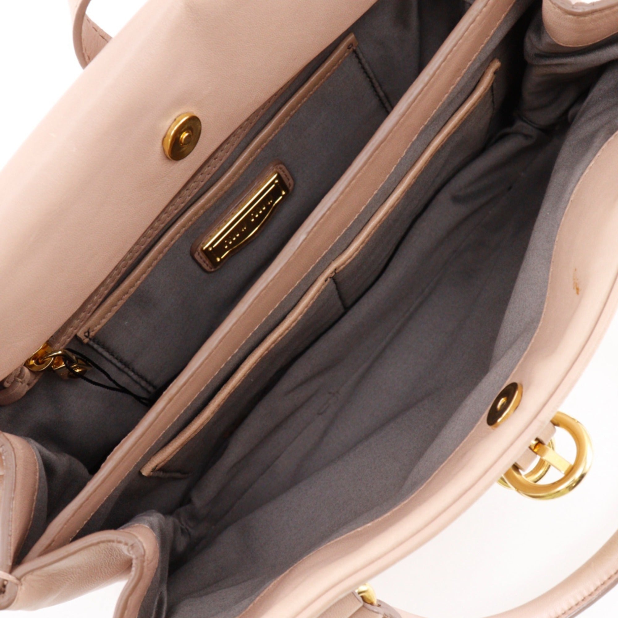 Miu Miu Pink Beige Leather Handbag (Pre-Owned)