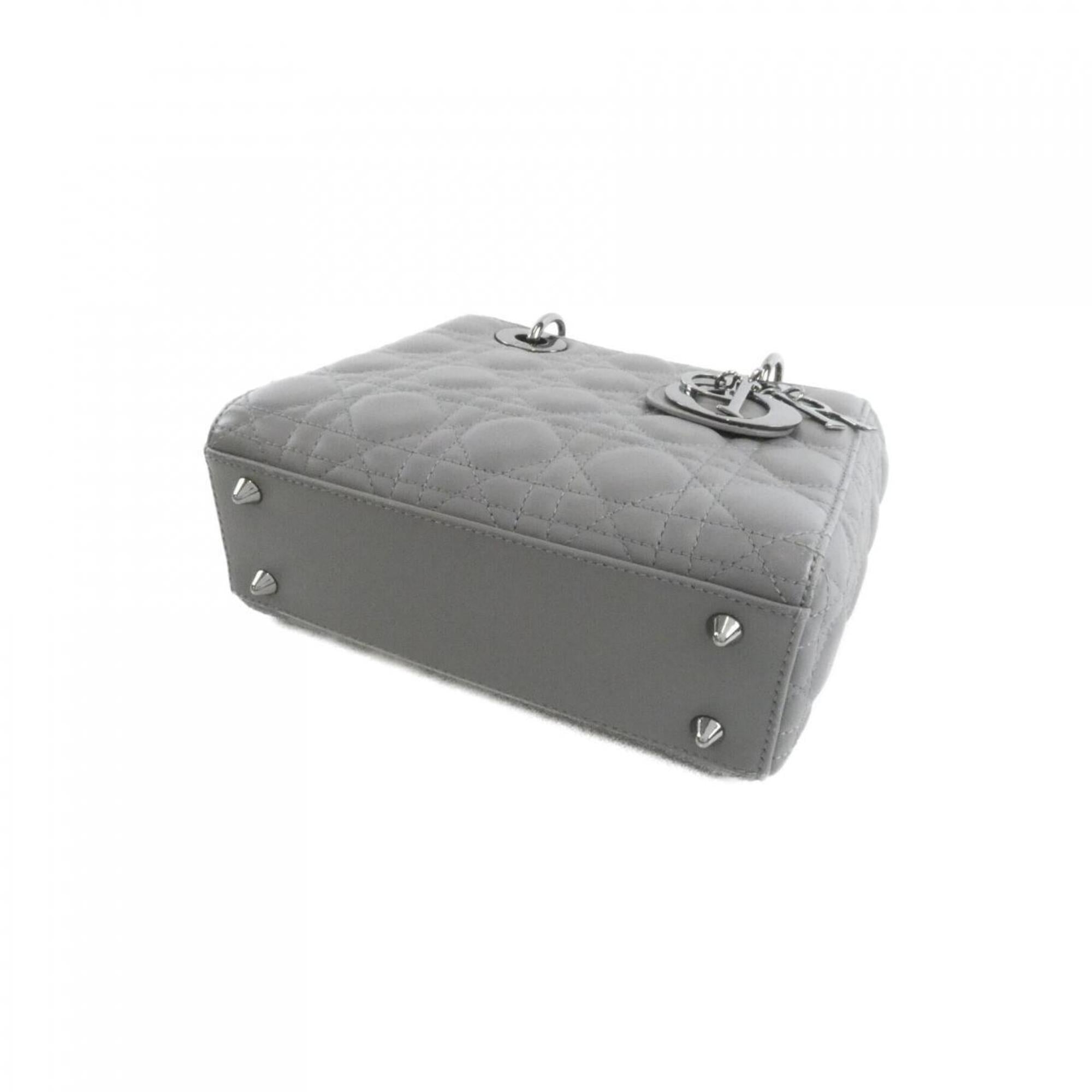 Christian Dior Gray Leather Handbag (Pre-Owned)