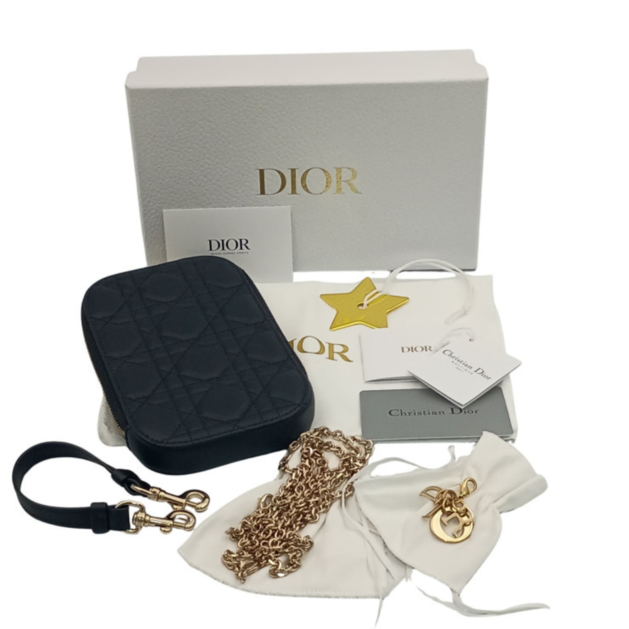 Christian Dior Black Leather Pochette Shoulder Bag (Pre-Owned)