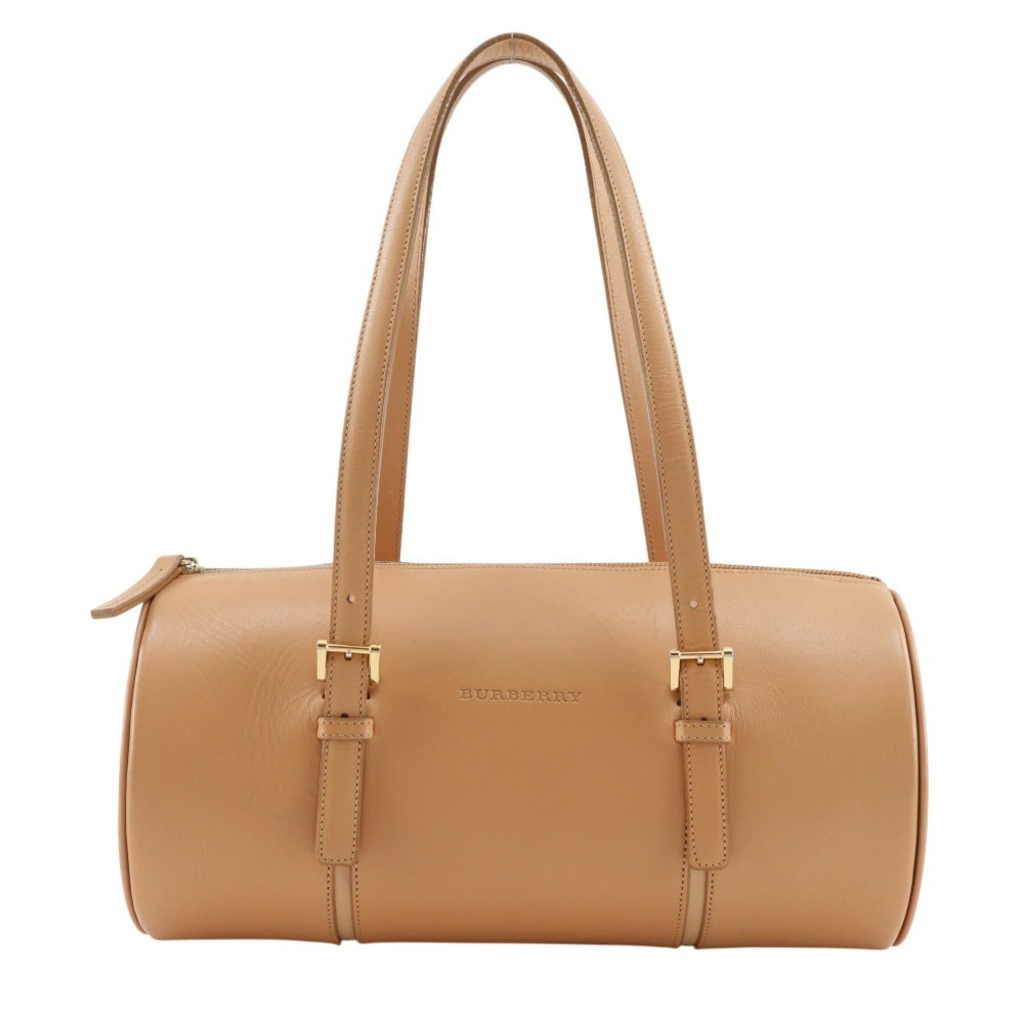 Burberry Beige Leather Handbag Tote Bag (Pre-Owned)