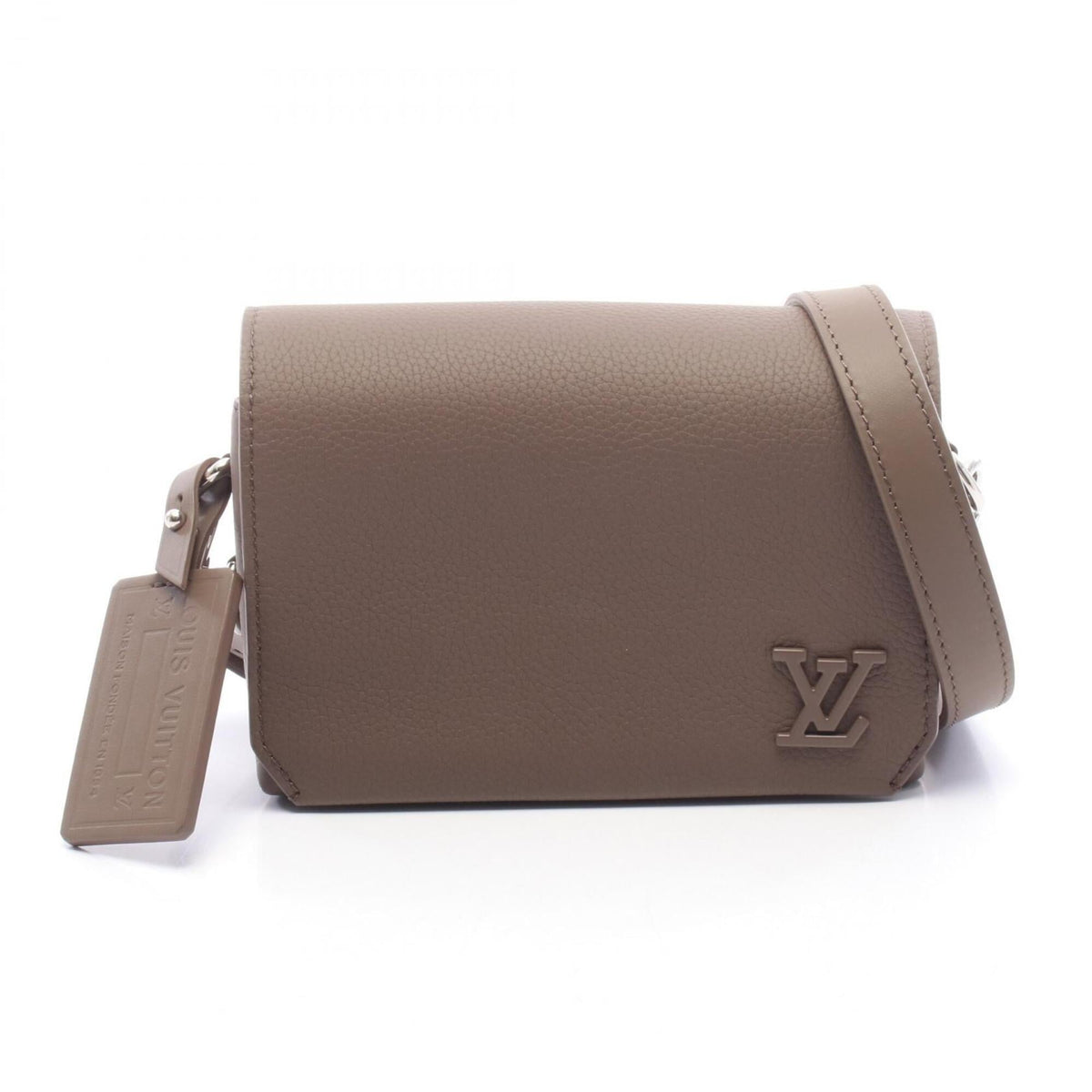 Louis Vuitton Gray Moka Leather Handbag Shoulder Bag (Pre-Owned)