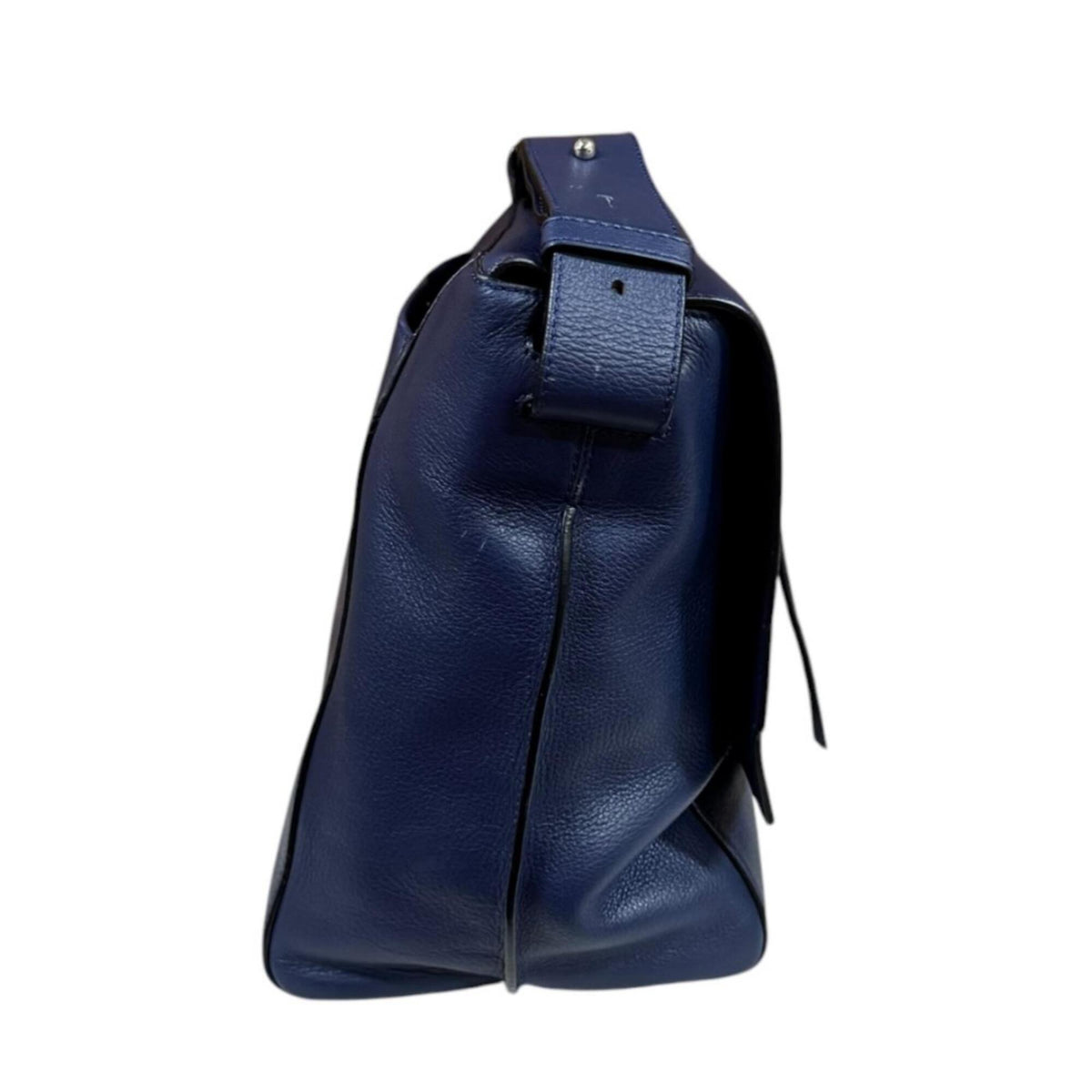 Loewe Anton Navy Leather Messenger Bag Shoulder Bag (Pre-Owned)