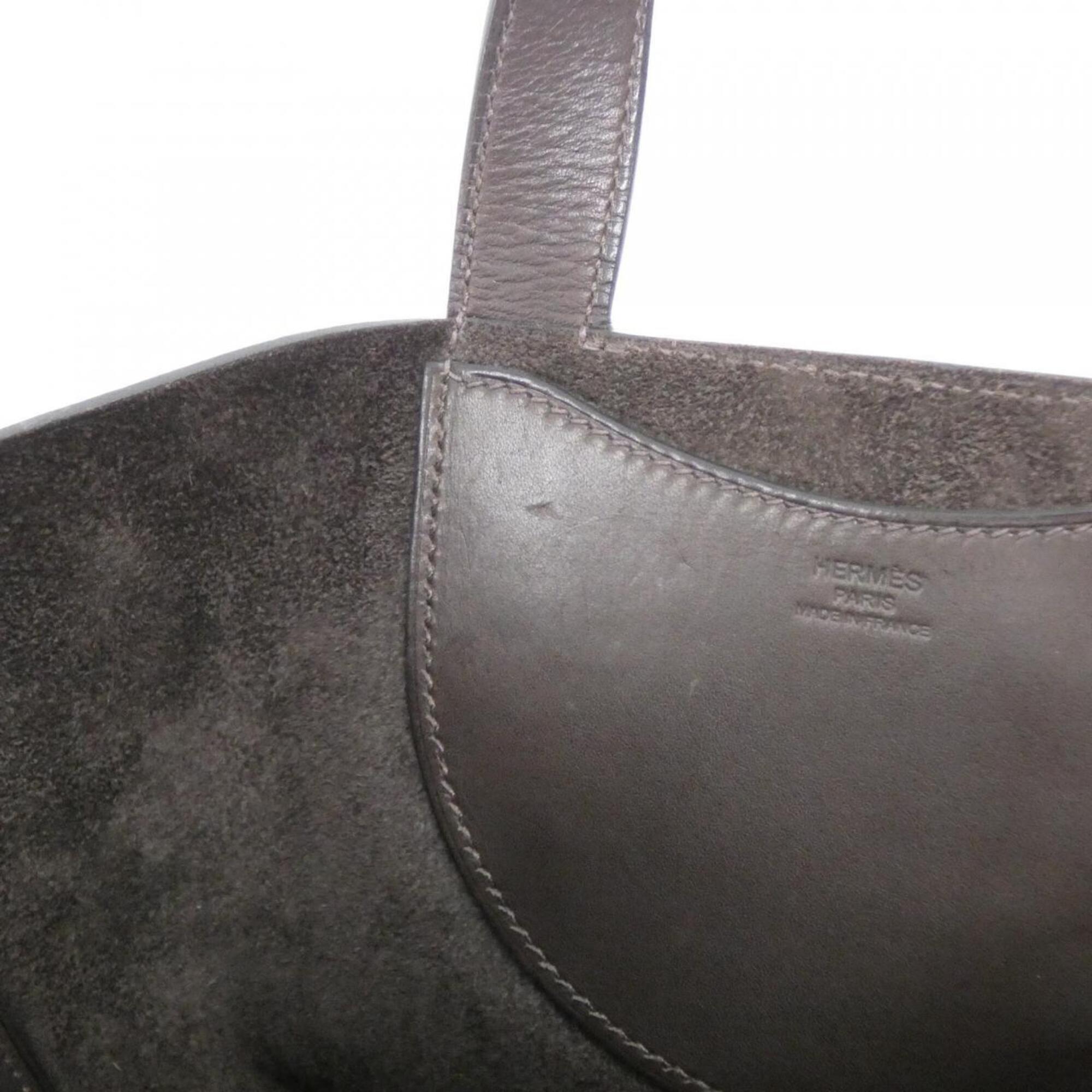 Hermes Ebene Barenia Leather Handbag (Pre-Owned)