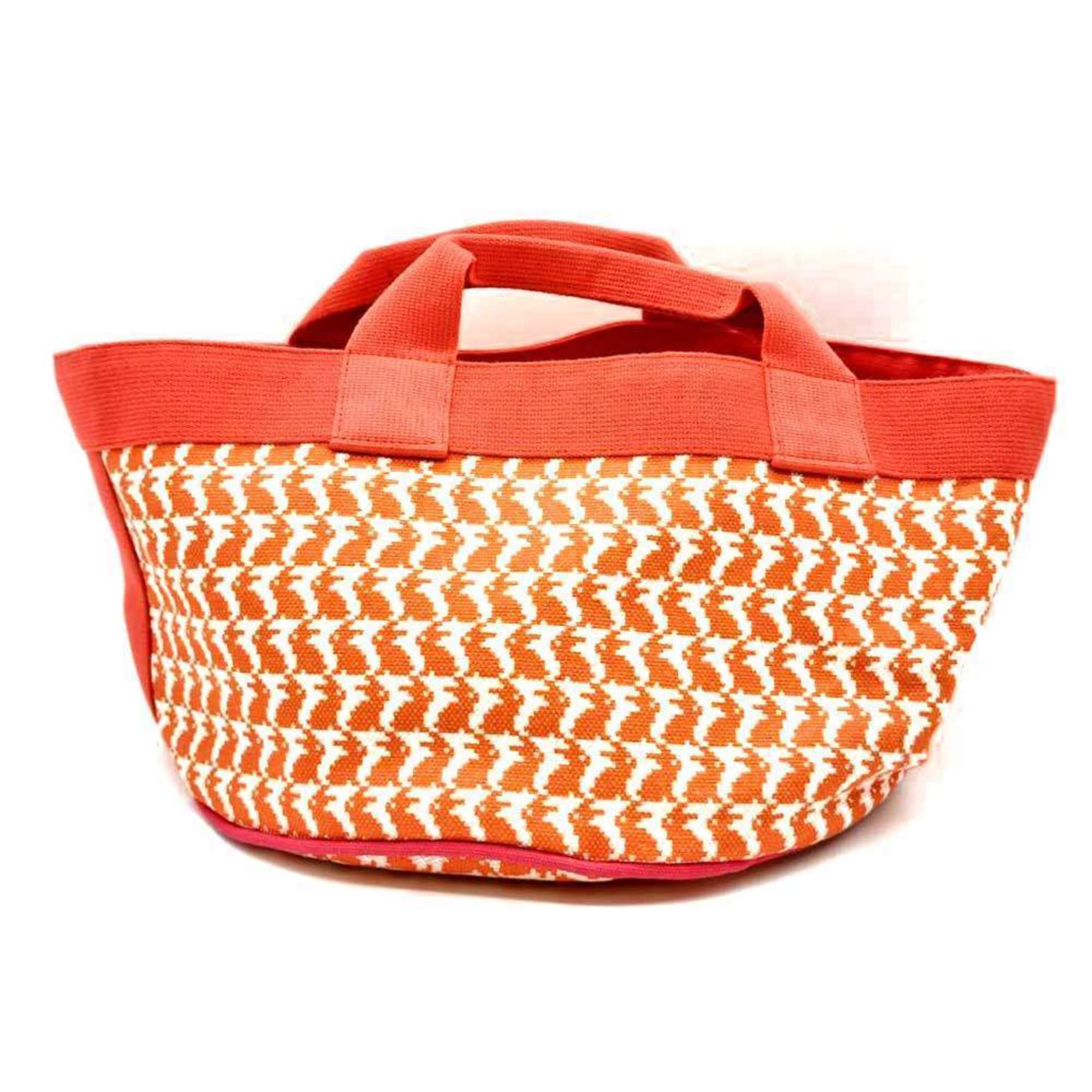 Hermes Orange Canvas Tote Bag (Pre-Owned)