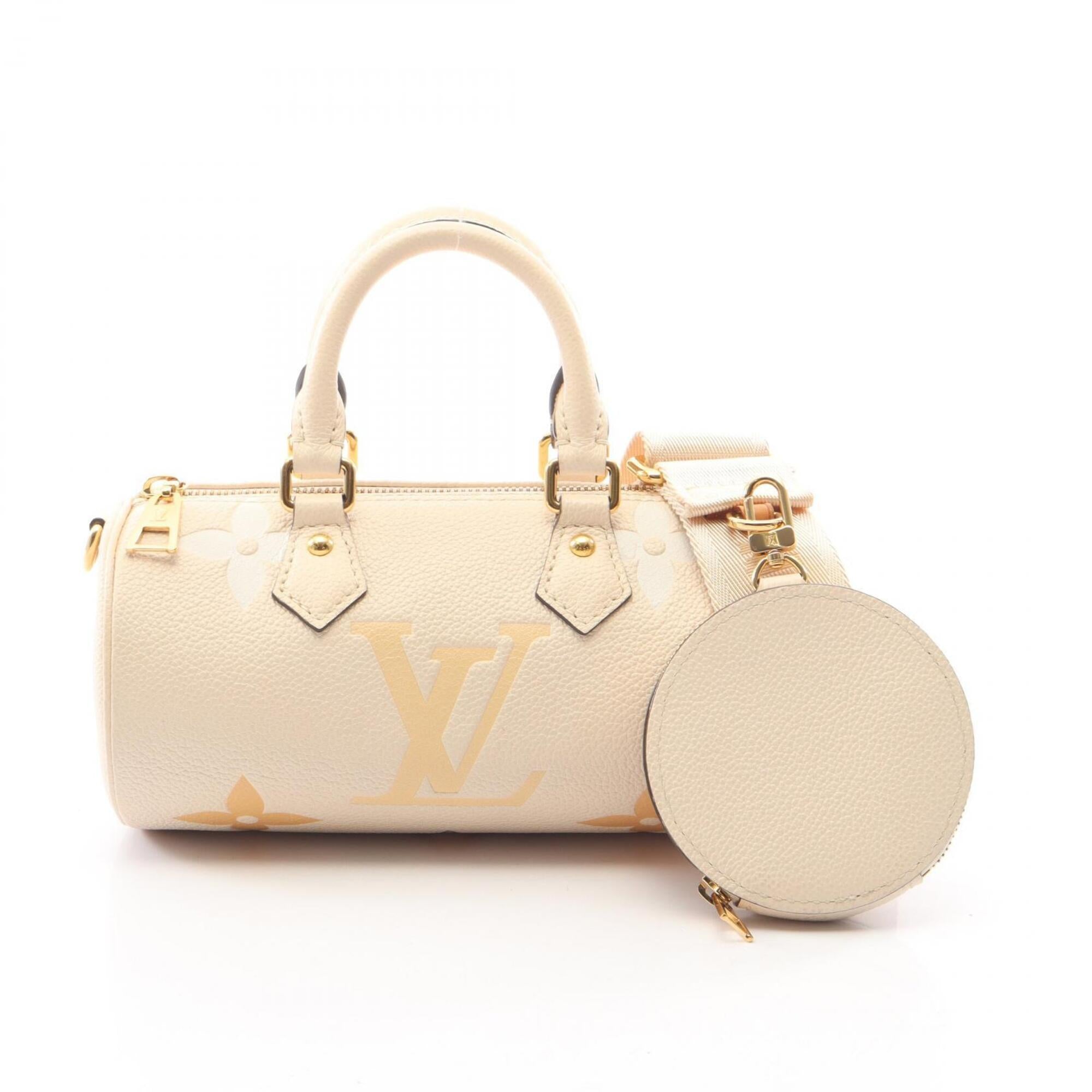 Louis Vuitton Beige Ivory Monogram Leather Handbag Pouch (Pre-Owned)