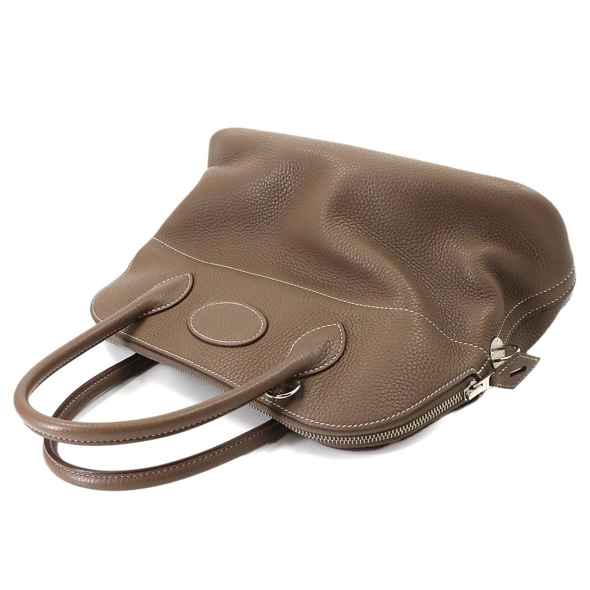 Hermes Etoupe Gray Taurillon Clemence Leather Handbag (Pre-Owned)