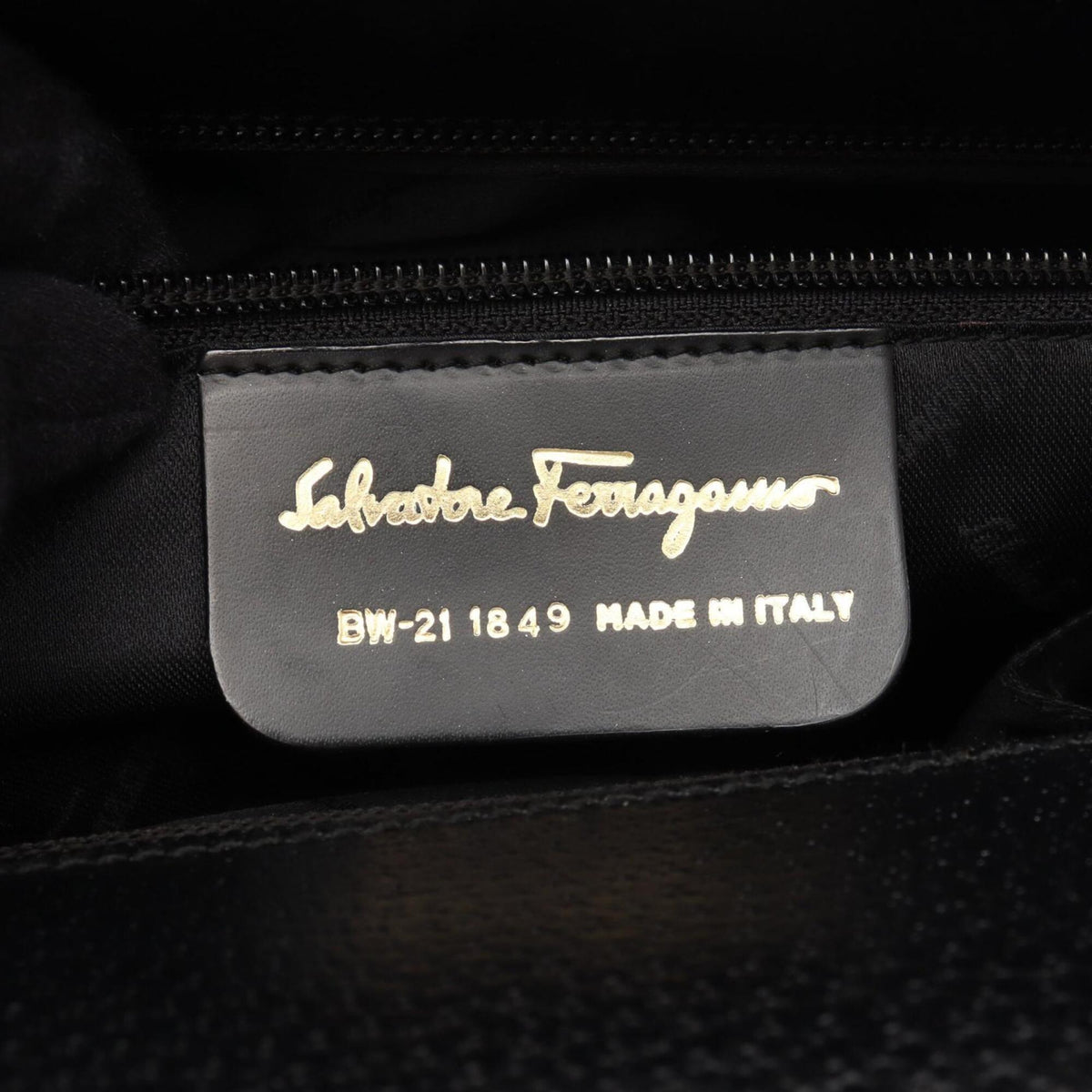 Salvatore Ferragamo Black Canvas Leather Handbag (Pre-Owned)