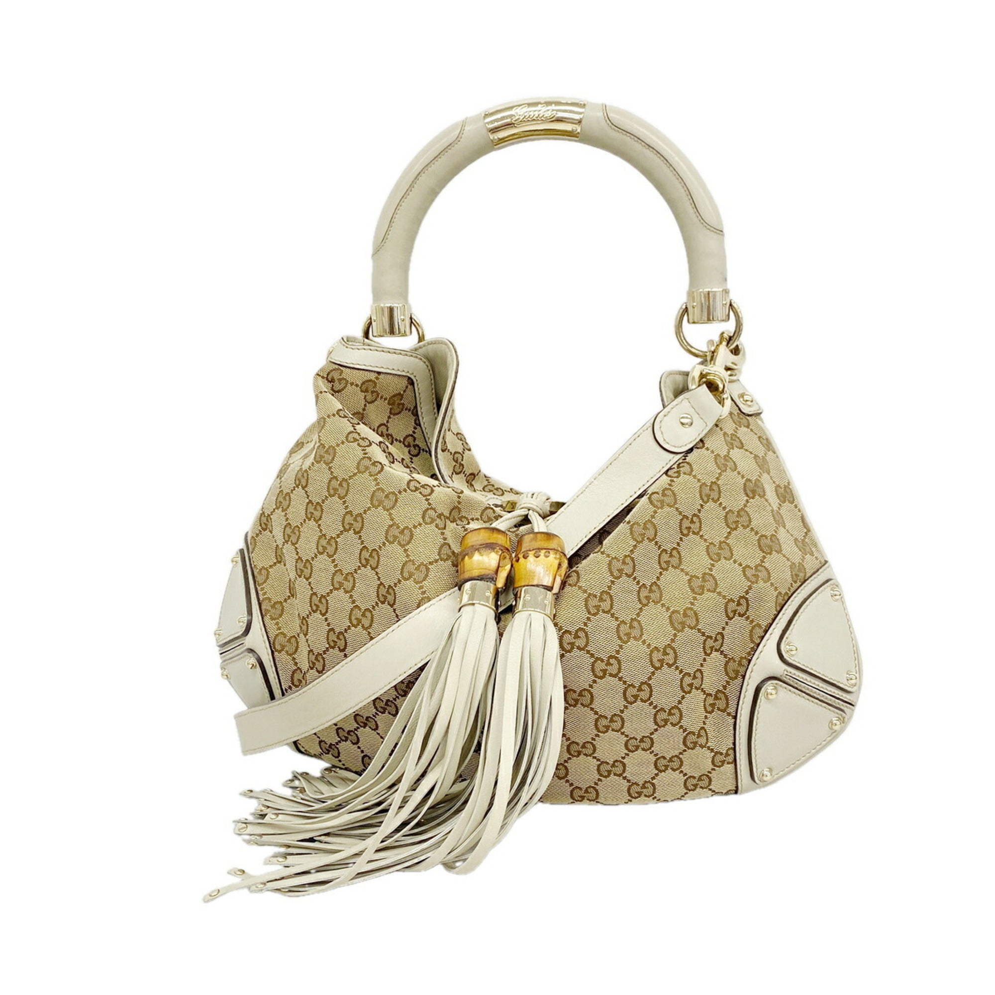 Gucci Brown Canvas Handbag (Pre-Owned)
