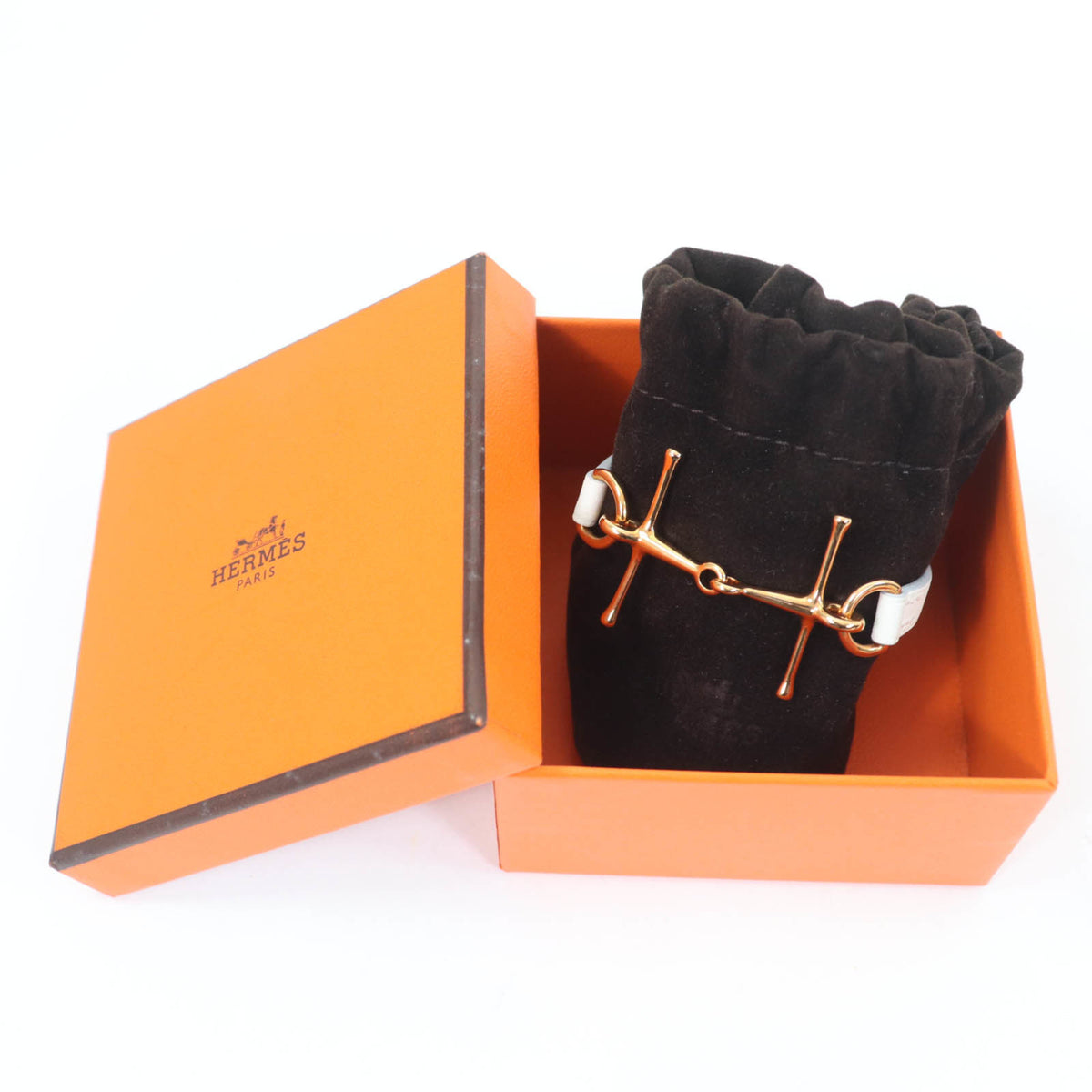 Hermes Pink Gold White Charm Bracelet (Pre-Owned)