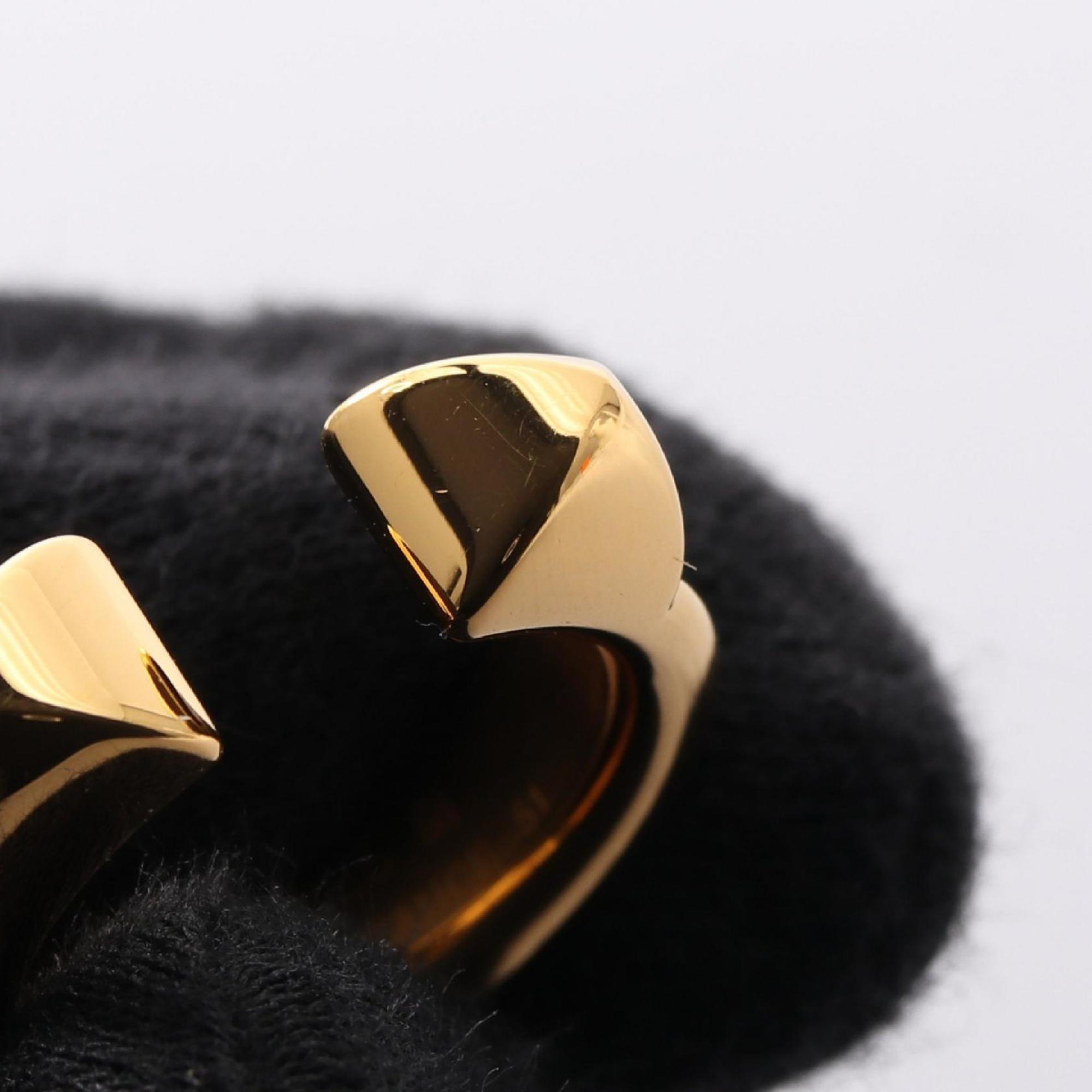 Hermes Gold Black Leather Band Ring (Pre-Owned)