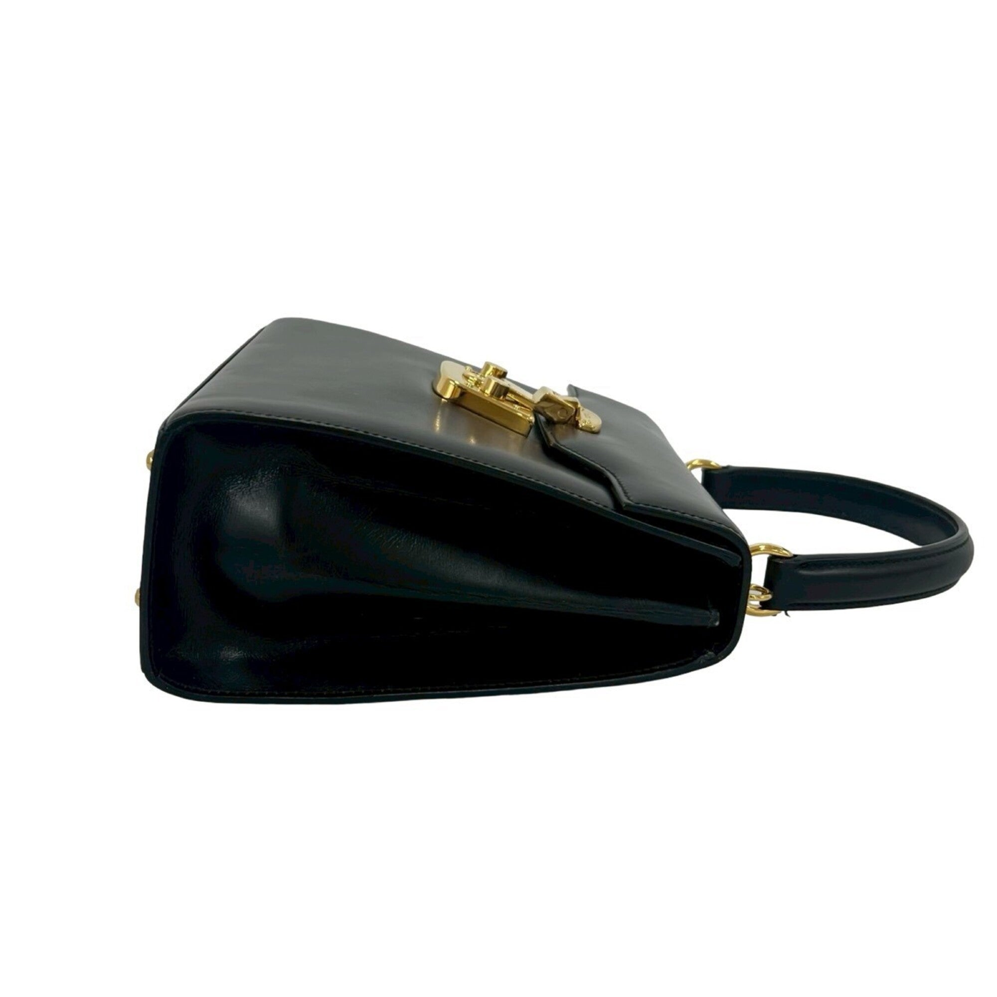 Gucci Black Leather Handbag Shoulder Bag (Pre-Owned)