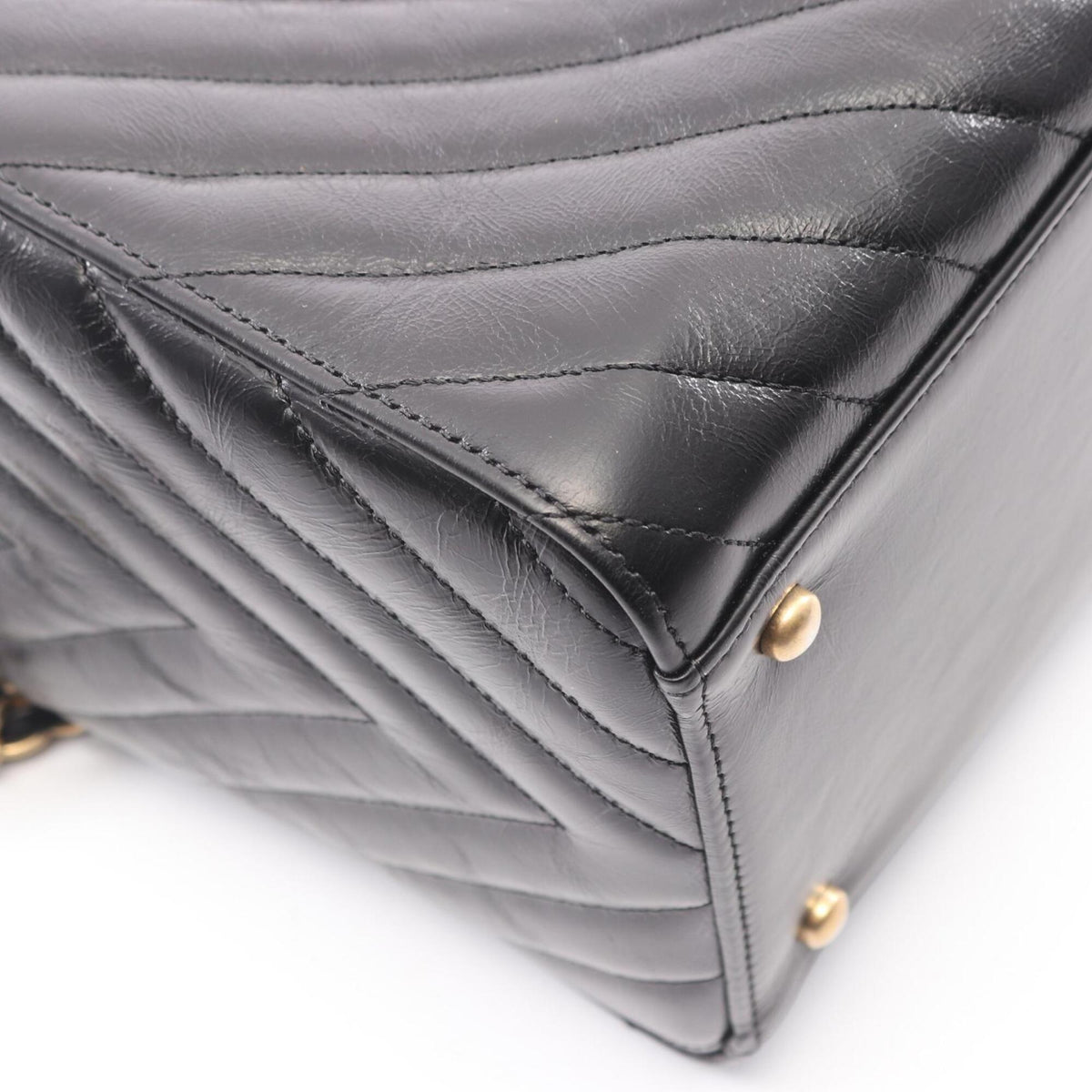 Chanel Black Leather Handbag Tote Bag (Pre-Owned)
