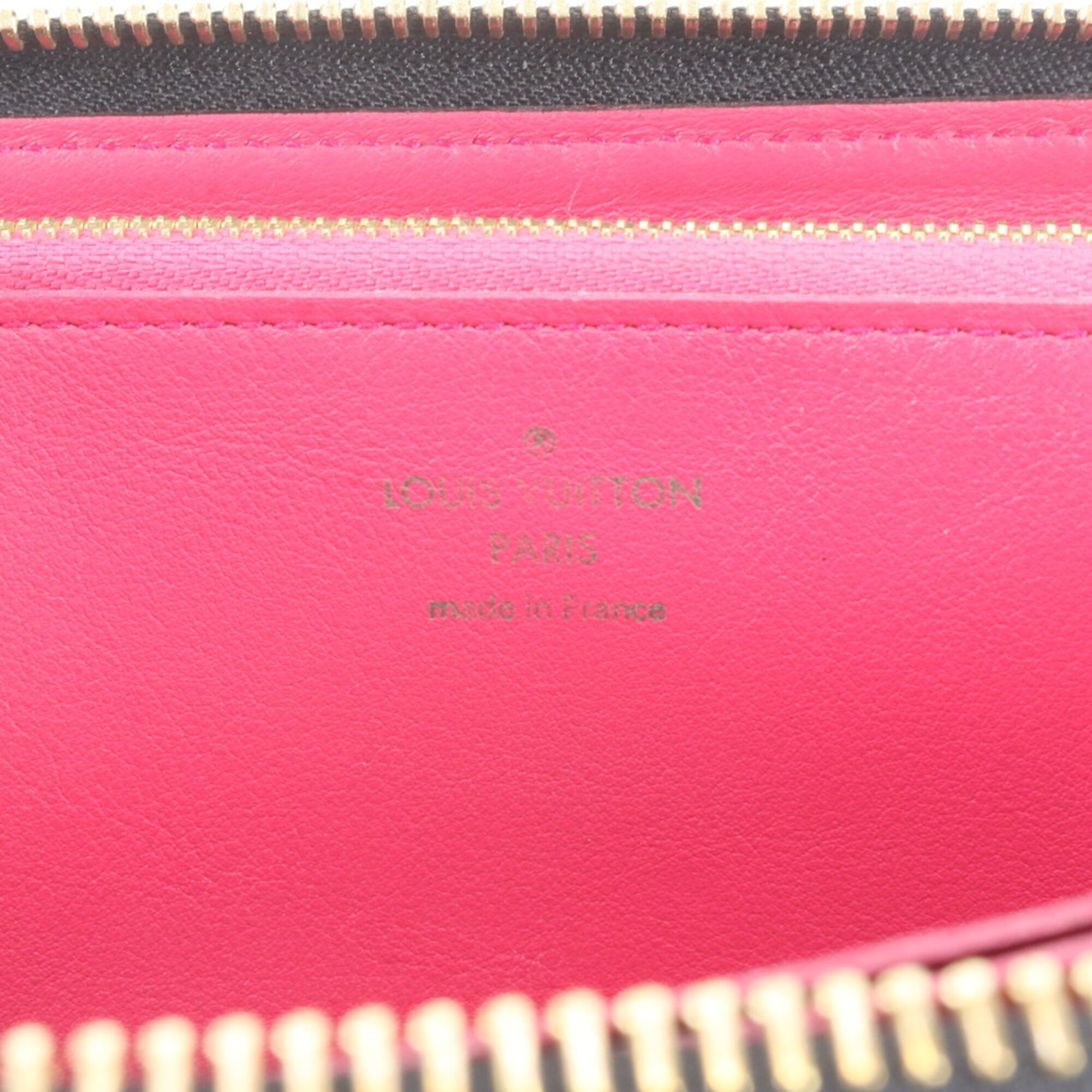 Louis Vuitton Noir Pink Leather Long Wallet (Bi-Fold) (Pre-Owned)