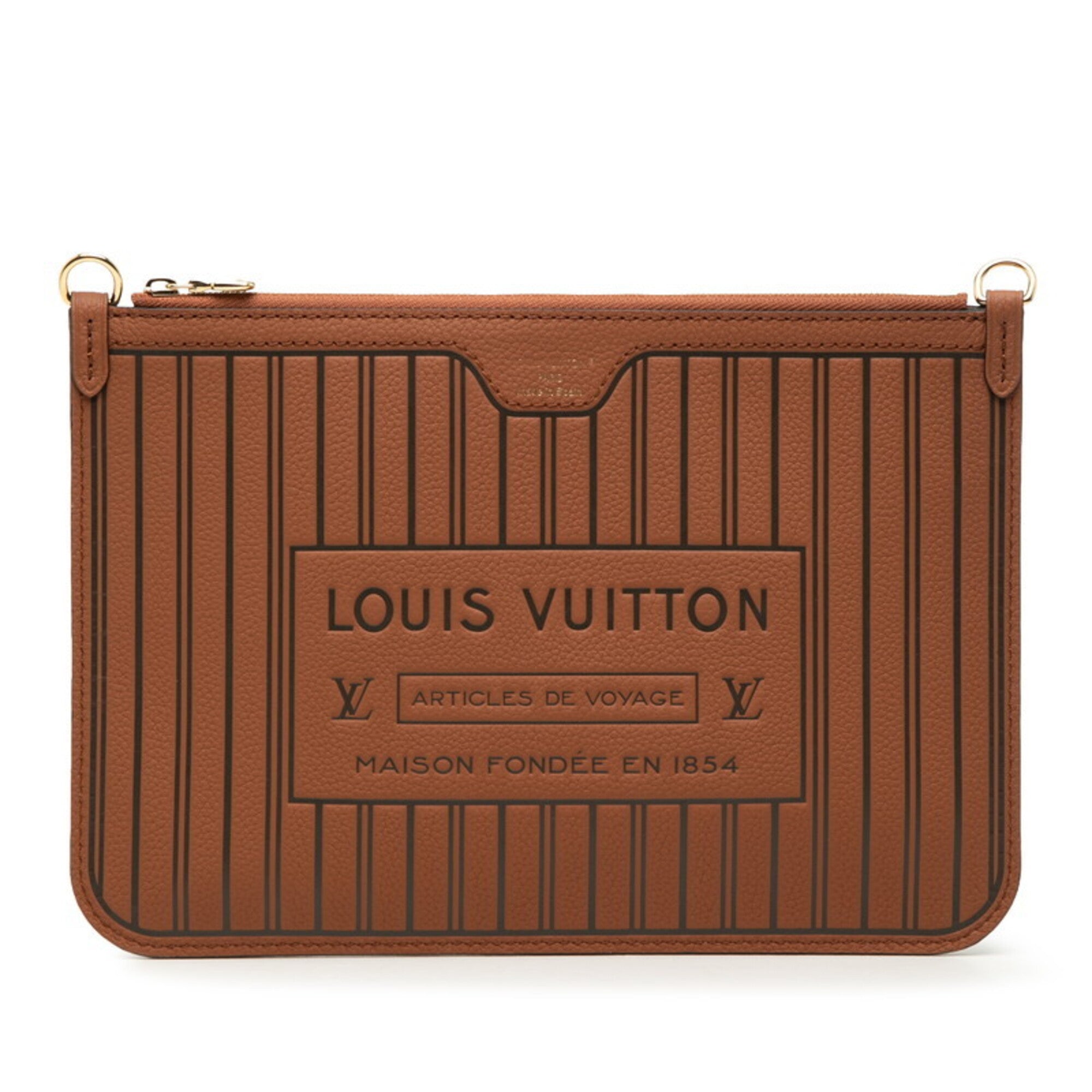 Louis Vuitton Brown Pvc Leather Handbag Pouch (Pre-Owned)